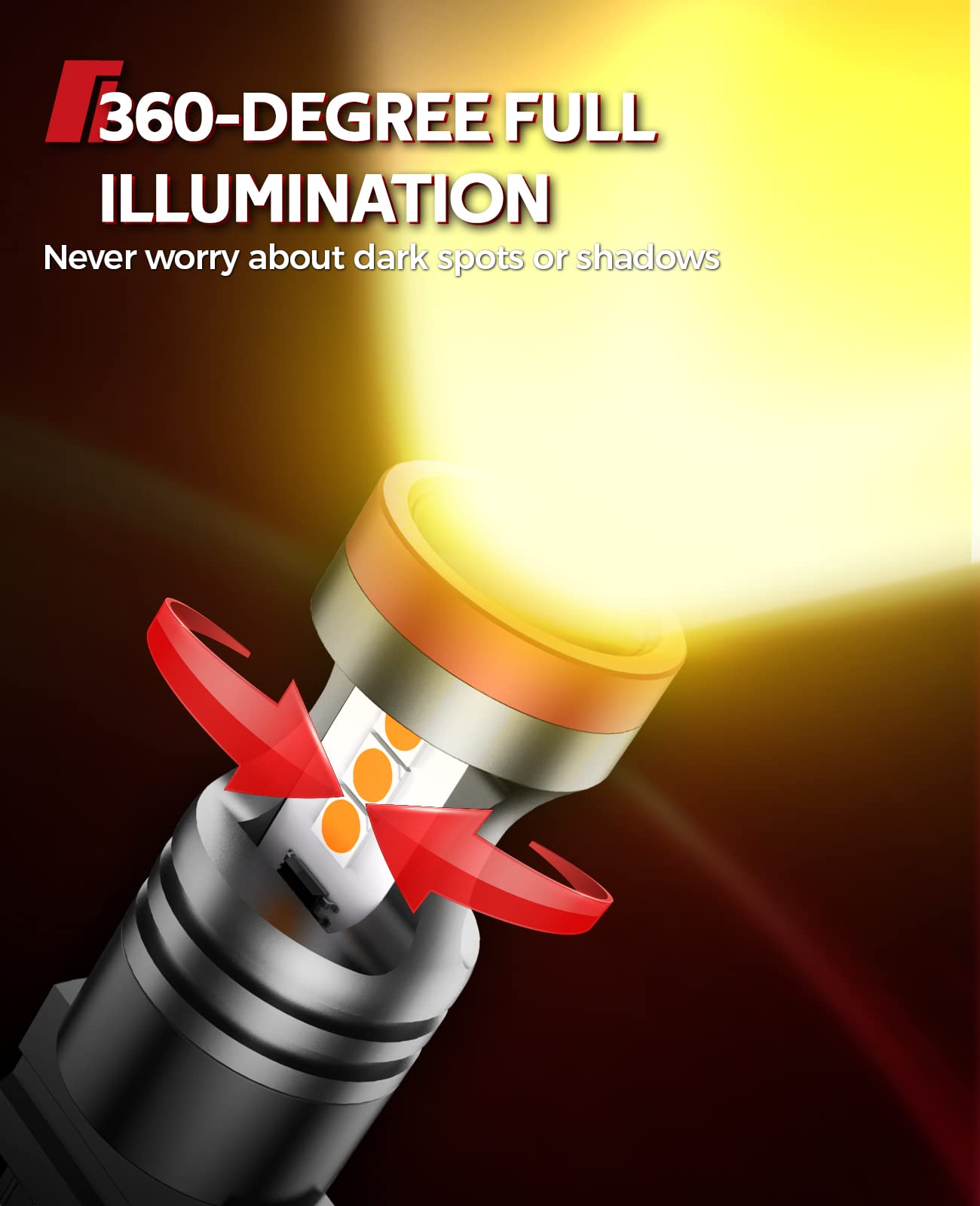 Torchbeam 3157 Led Bulbs, Amber Yellow Led Turn Signal Lights Bulbs, 400% Brighter 3156 3057 3457 4157 Led Bulb With Projector R