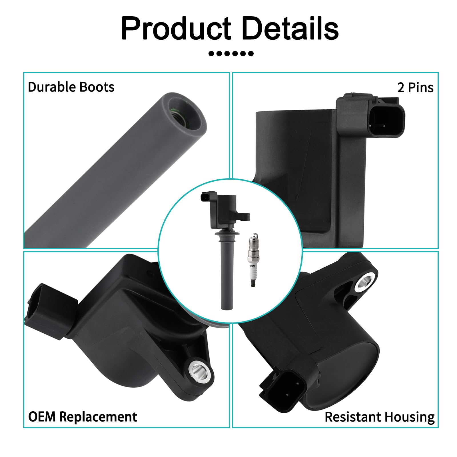 Dg513/Dg500 Ignition Coil Pack 6Pcs & Sp493 Spark Plugs (3.0L Only) For Ford Escape 2001-2008,Freestyle 2005-2007,Taurus 1999-20