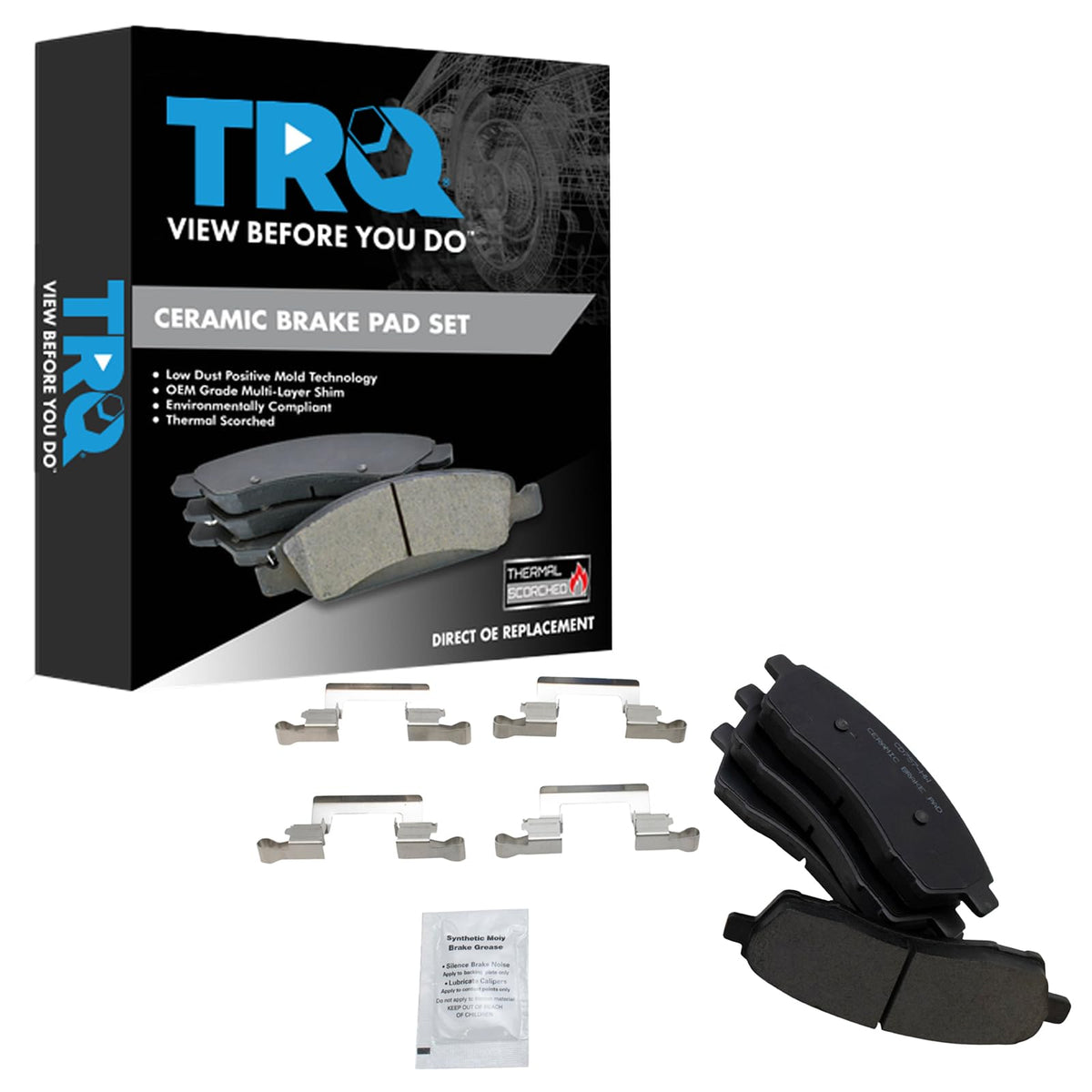 TRQ Rear Brake Pads Ceramic Compatible with 2000-2005 Ford Excursion 1999-2004 F-250 Super Duty F-350 Super Duty