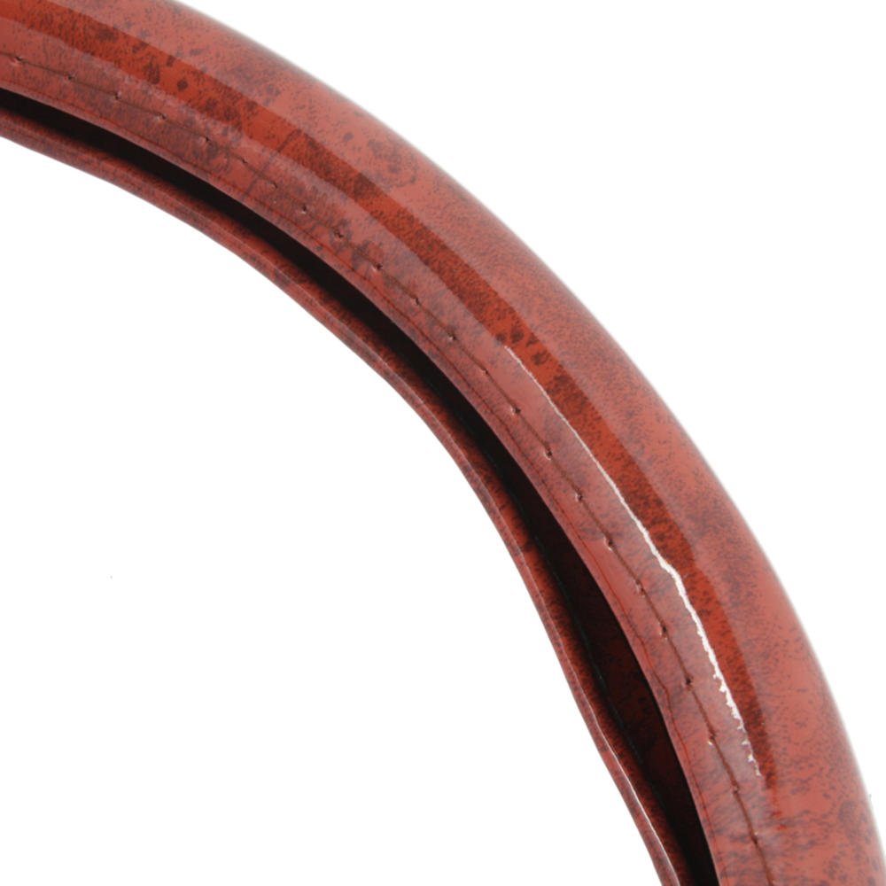 BDK Dark Wood Grain Car Steering Wheel Cover, Standard 15 inch Size, Made to Fit Most Auto Truck Van SUV