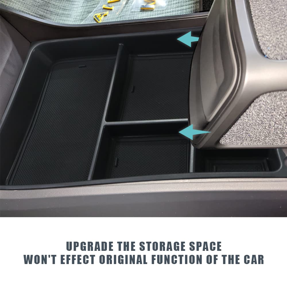 Bestevmod For Rivian R1T & Rivian R1S Lower Center Console Organizer Tray Interior Accessories Storage Box Abs Material With Pvc