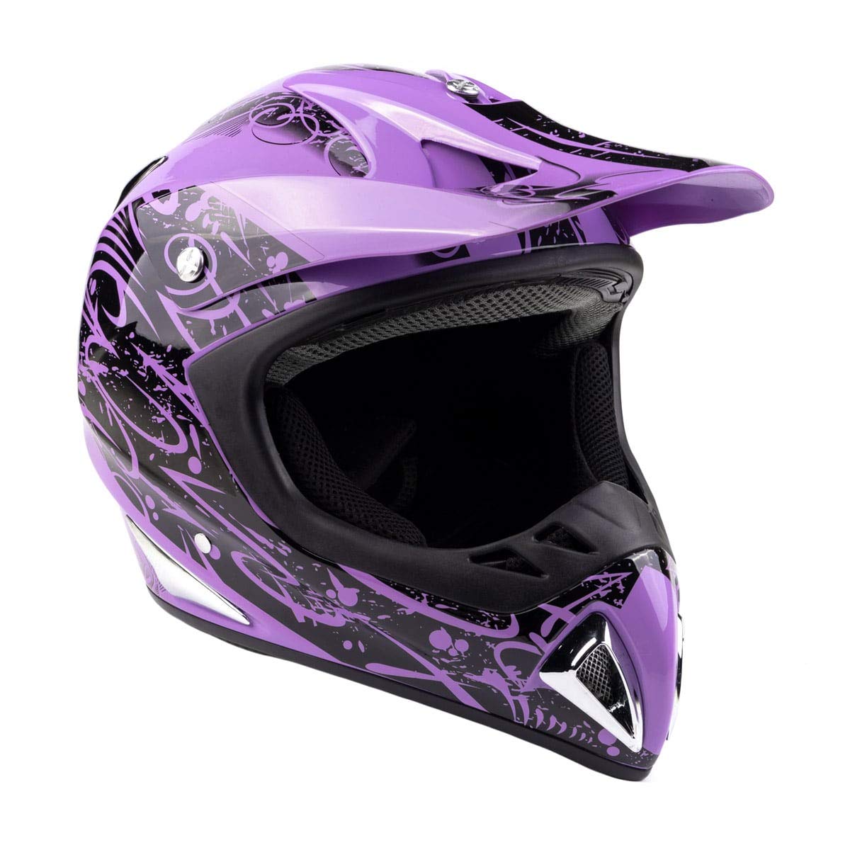 Typhoon Helmets ATV Motorcycle Helmet Set - DOT Certified, XX-Large, Purple with Gloves & Goggles, Model K27PPL238PPLCOXXL