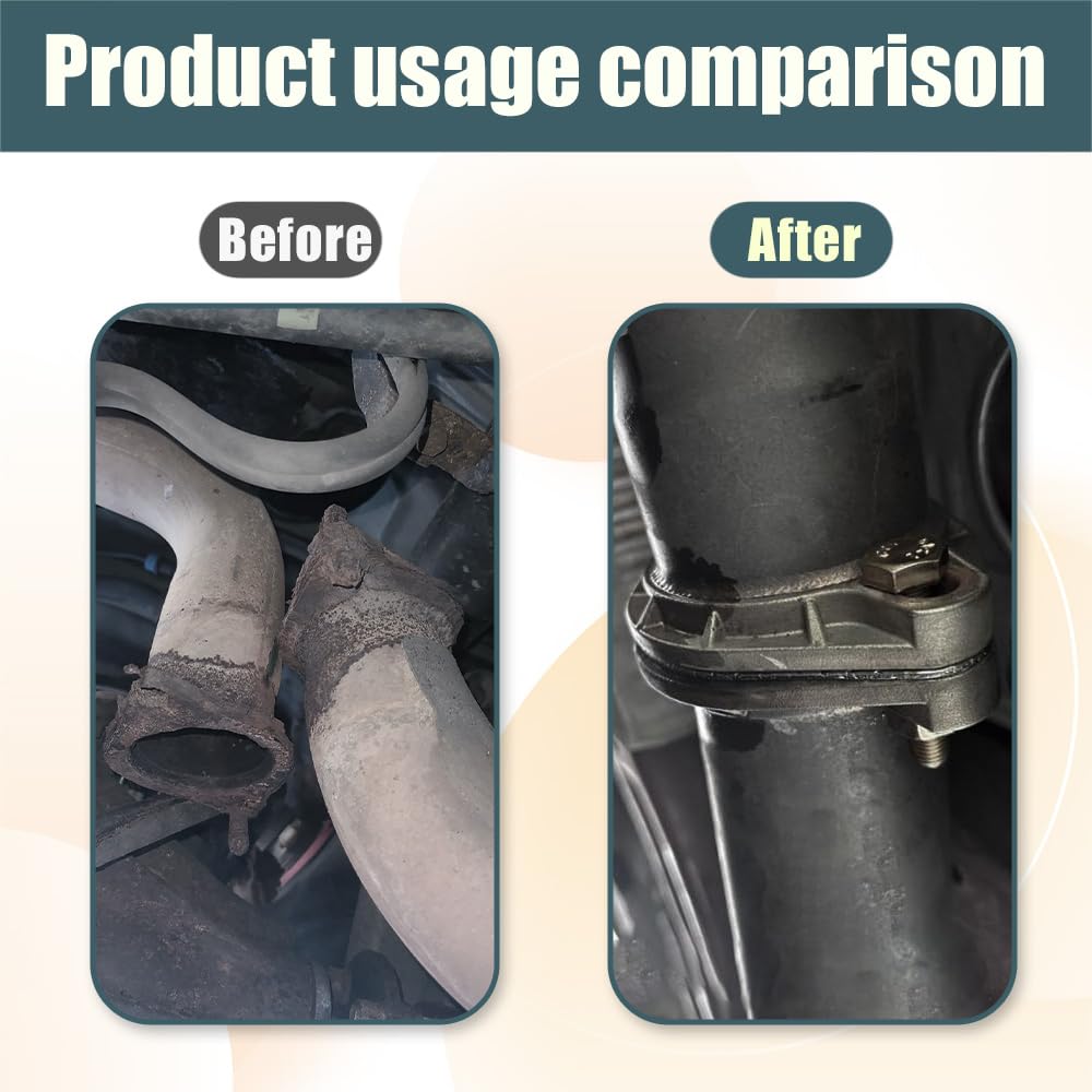 Kutyun 2PCS Car Exhaust Gasket, Exhaust Pipe Gasket, 2-Bolt 2.5'' Standard Exhaust Manifold Gasket, Ultra Seal Exhaust Flange Ga