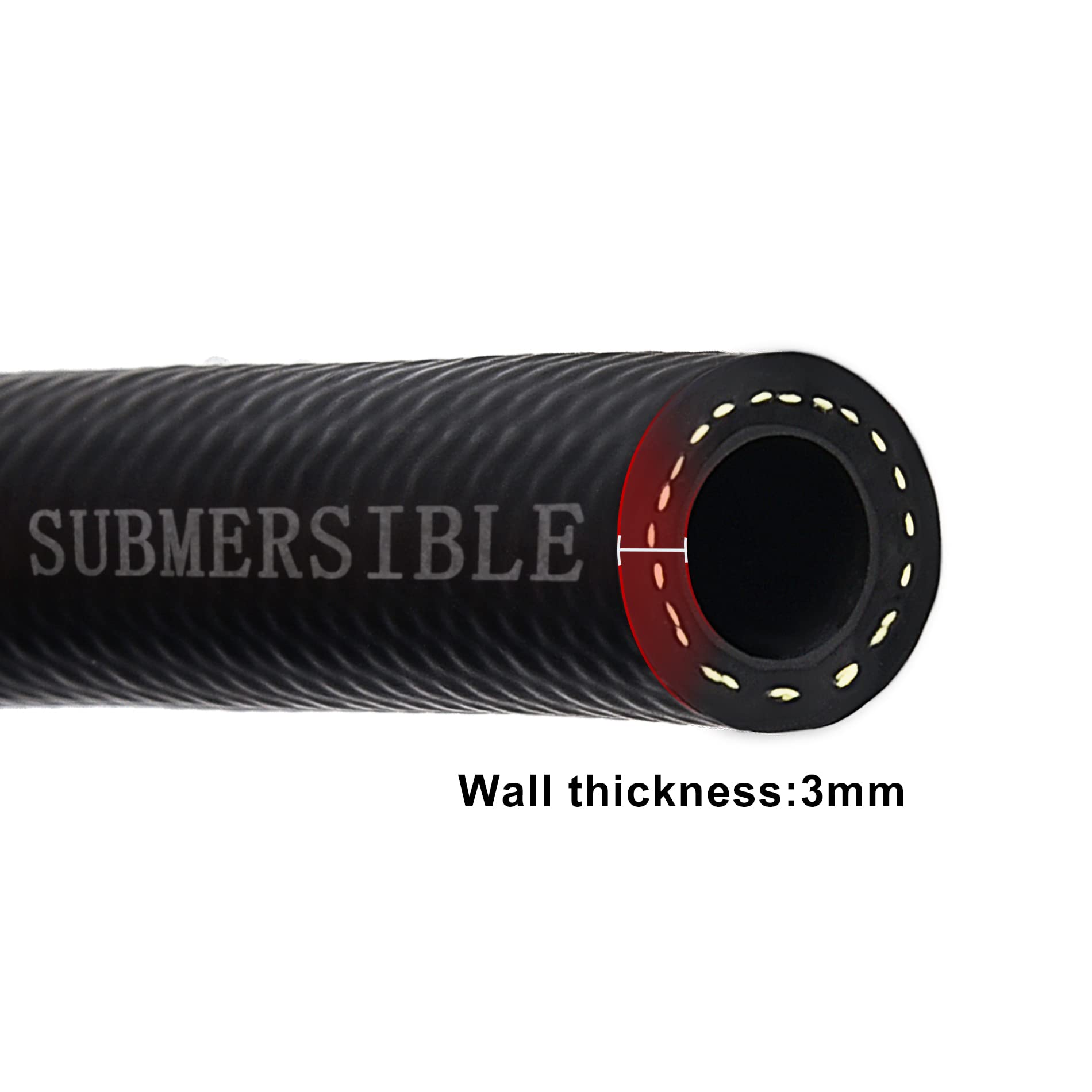 Evil Energy 5/16'' Submersible Fuel Hose E85 In Tank Line Sae 30R10 For Automotive Fuel Systems 1Ft 300Psi