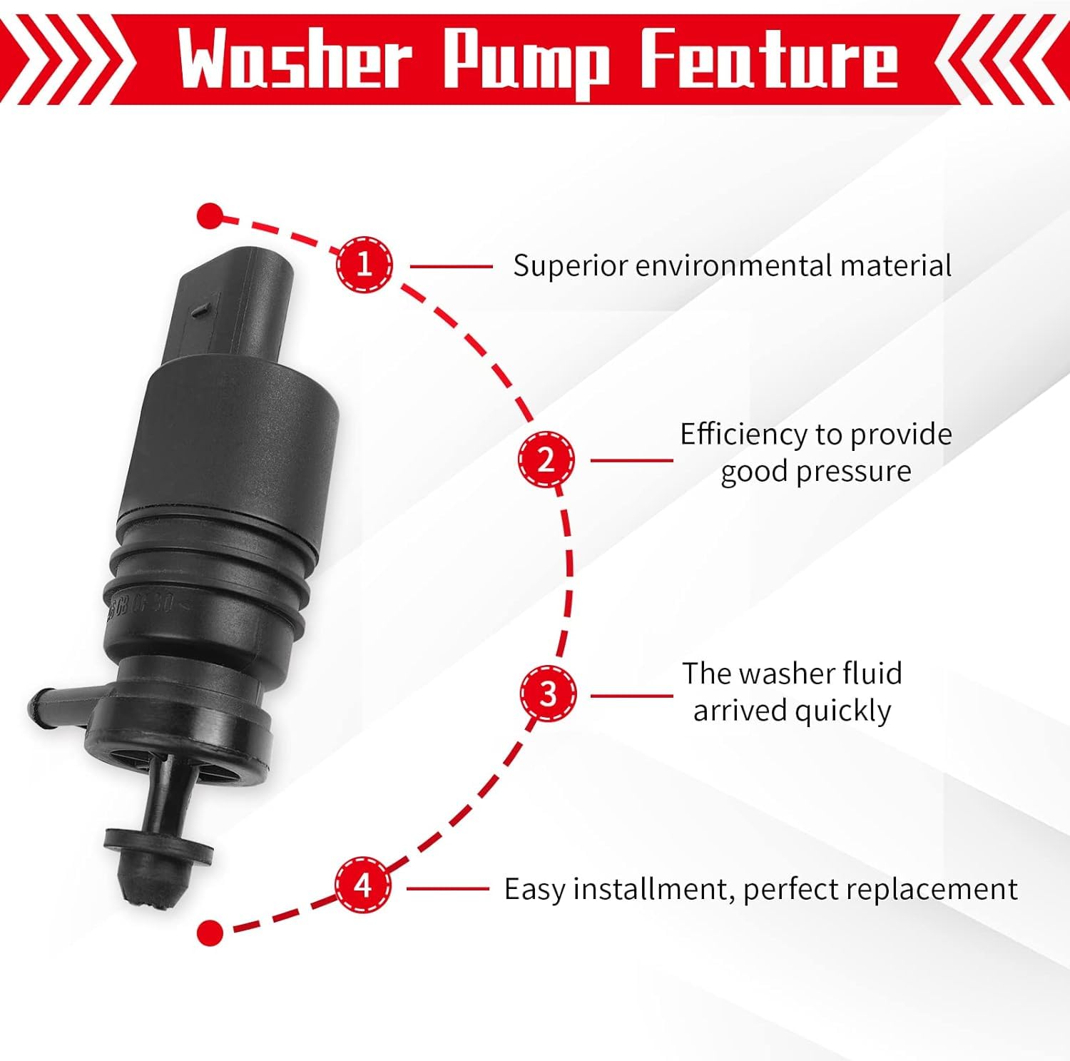 Otuayauto 2218690121 Windshield Washer Pump With Grommet For Mercedes Benz C230 C300 G500 E300 E350 Sl500 S500