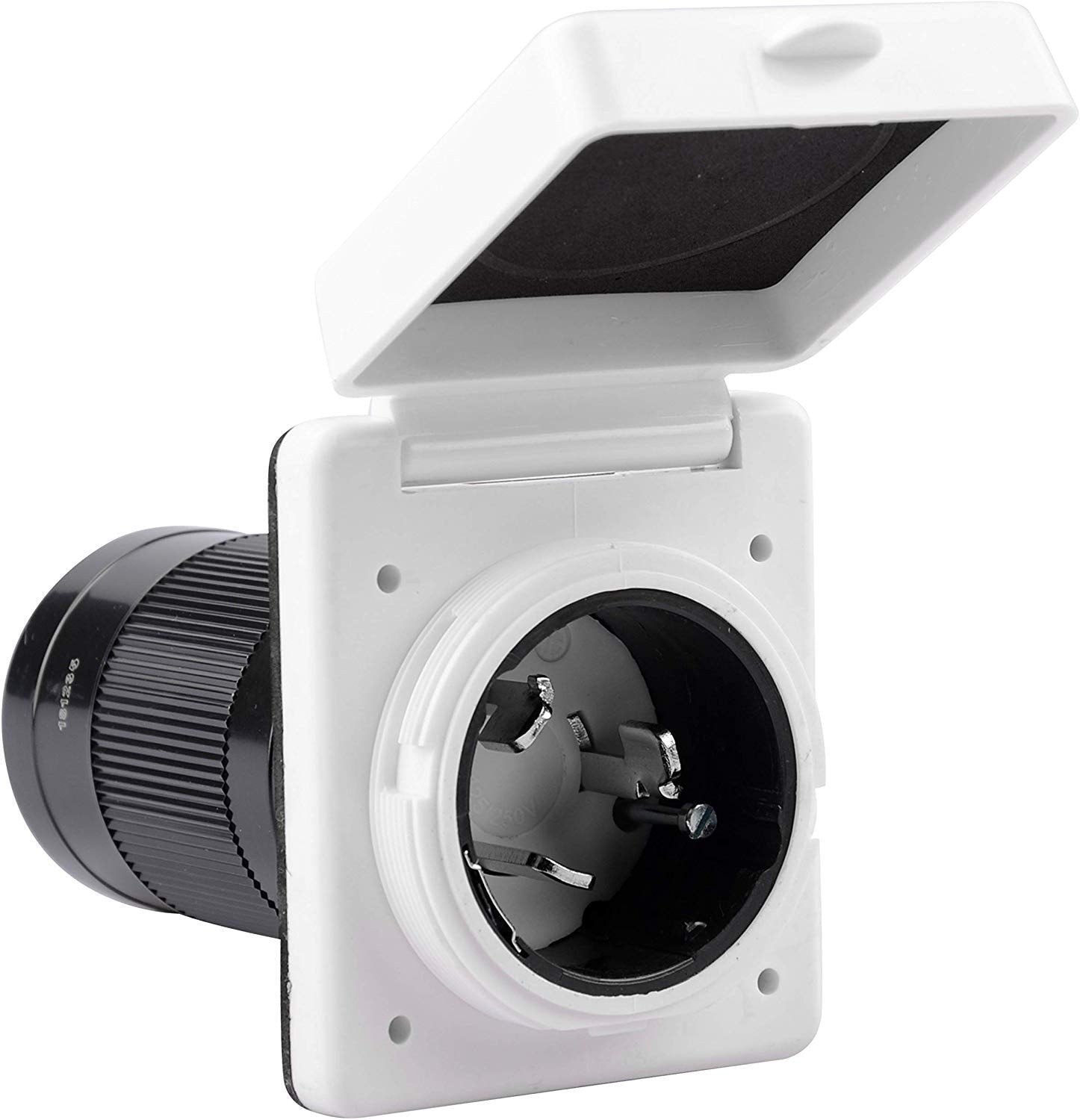 Rvguard 50 Amp 125/250V Marine Power Inlet Male Inlet Power Socket For Trailer, Boat, Rv Power Inlet, White