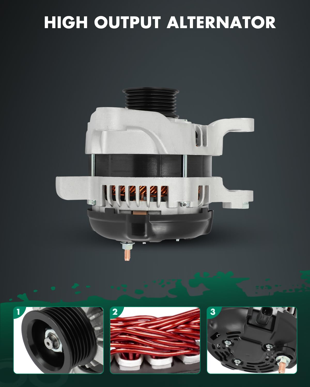 SCITOO Alternator Fits for Jeep Grand Cherokee 2007 2008 2009 2010 5.7L 6.1L, for Commander 2007-2010 5.7L- 12V 150Amp CW 6-Groo