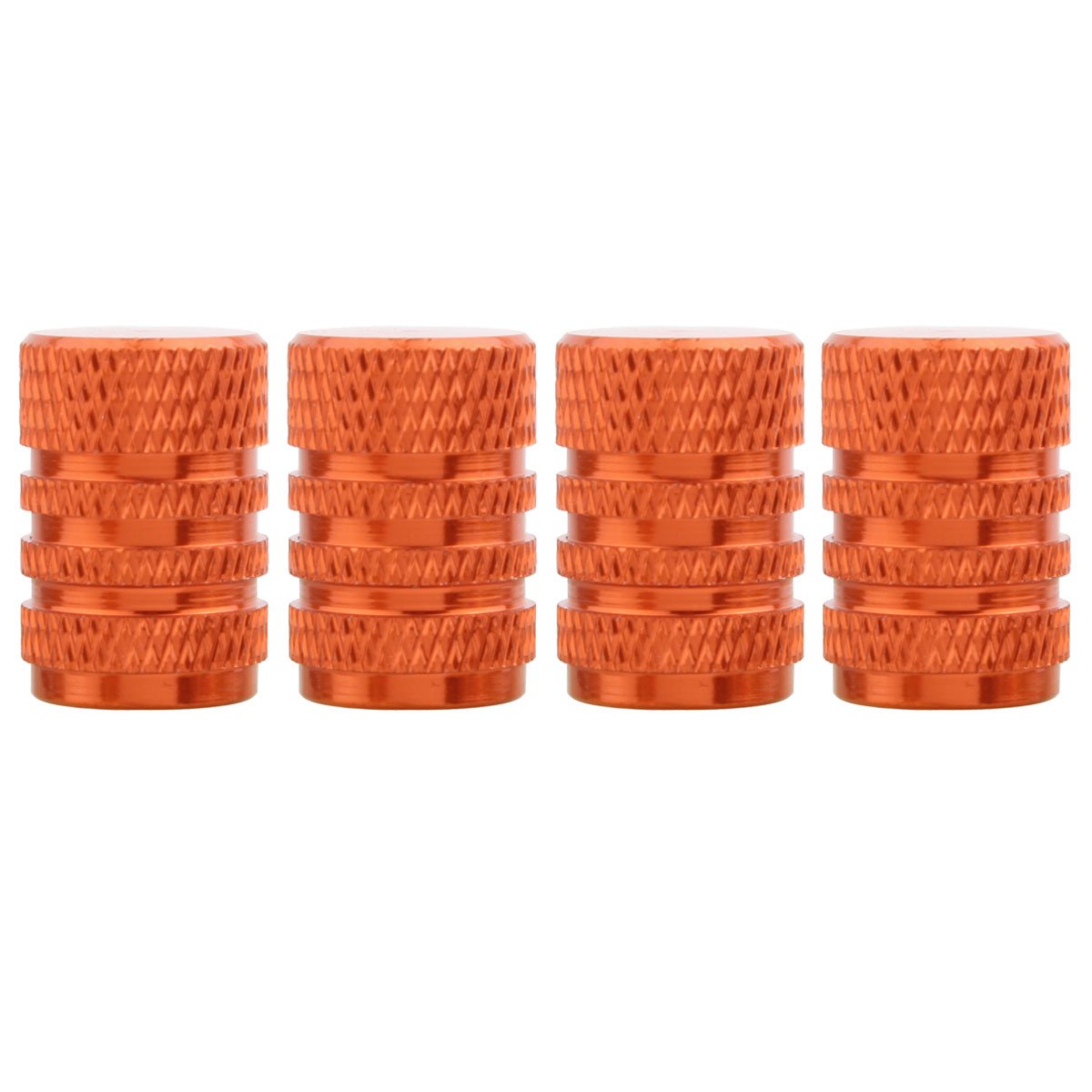Tomall Orange Round Style Aluminum Tire Valve Stem Caps For Auto Car Motorcycles