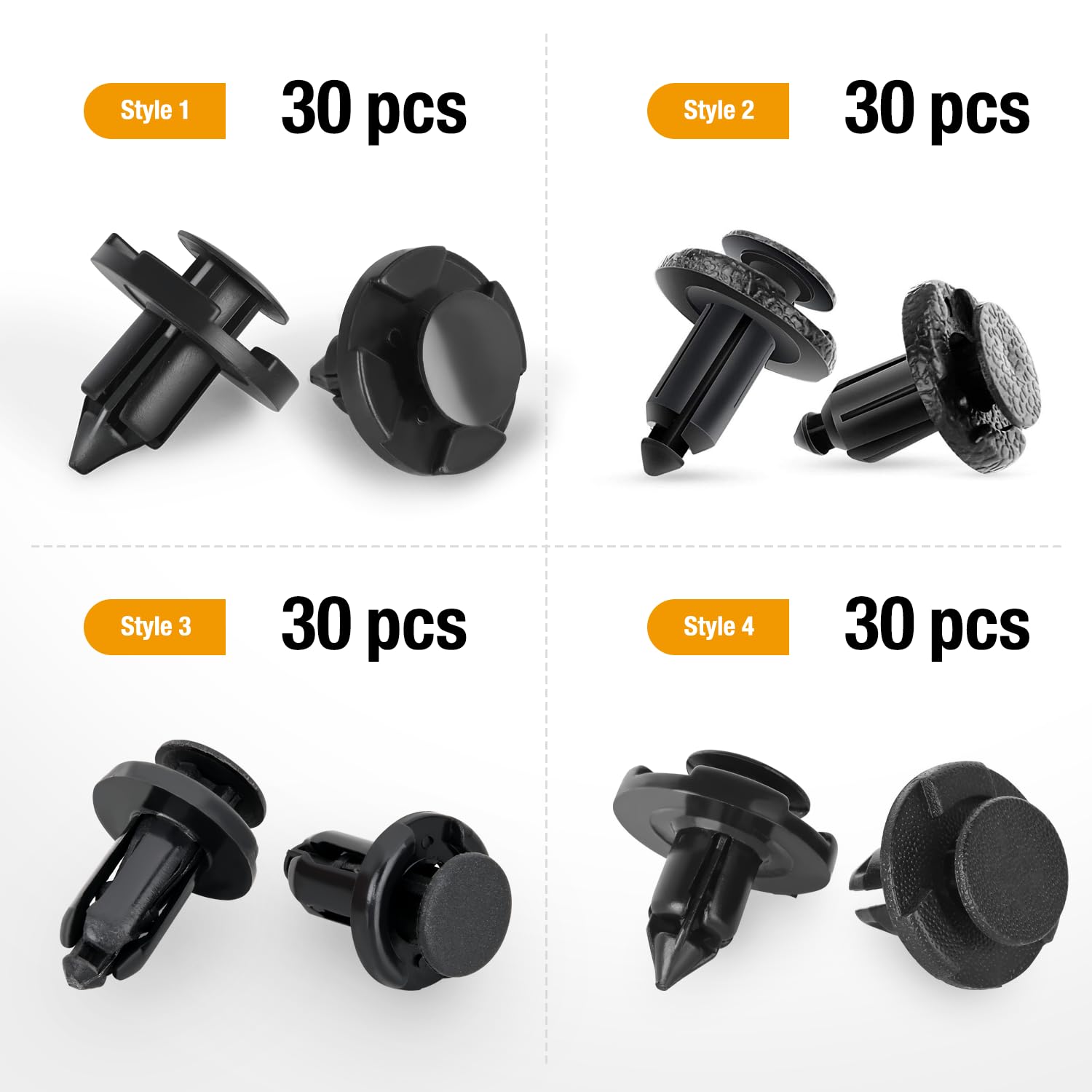 Gooacc 121Pcs Push Type Retainer Fender Liner Clips With Plastic Fastener Remover For Nissan/Infiniti Front Bumper Replace 01553