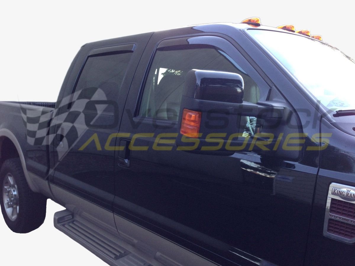 WeatherTech Custom Fit Side Window Deflectors for Frontier, Equator - (84367), Front & Rear Set - Dark Tint