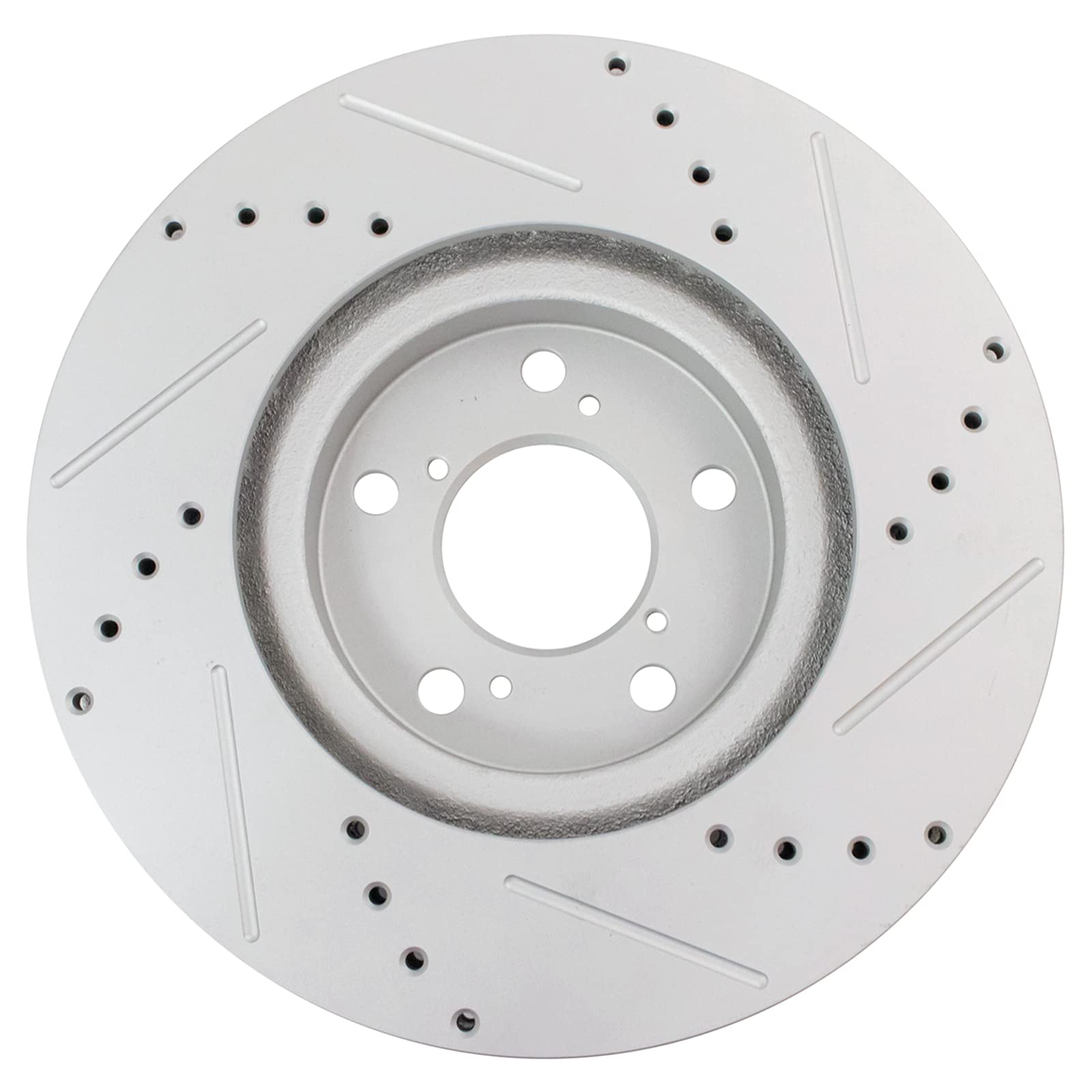 Trq Front Performance Brake Rotors Set Premium G-Coated Cross Drilled & Slotted Compatible With 2009-2014 Acura Tl 2011-2014 Hon