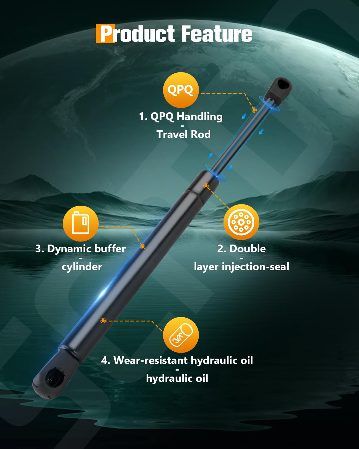 Scitoo 4159 14.59Inch Lift Supports Fit For Avalon 2000-2004 Front Left And Right Hood Shock Struts 2Pcs