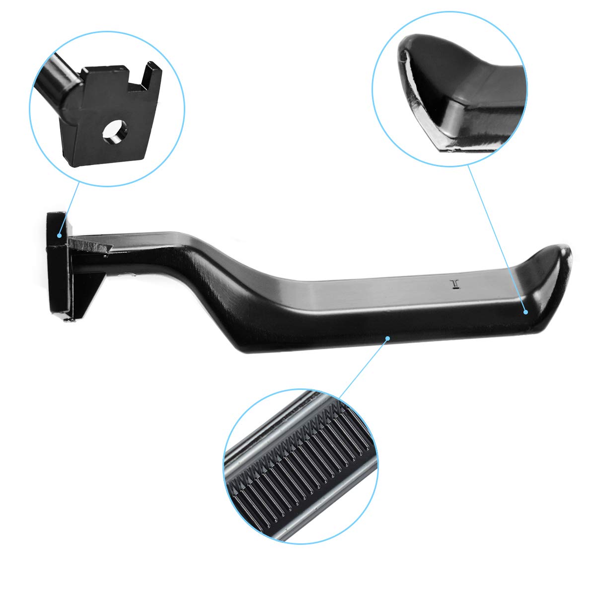 Ymhhefy Black Interior Metal Door Handle Front Left Driver Side Replacement For 1987-1996 Ford Bronco F150 F250 F350 F53 F59 F800 Replaces E7Tz-1522601-A E7Tz-1522600-A 77177 77178 1Pcs