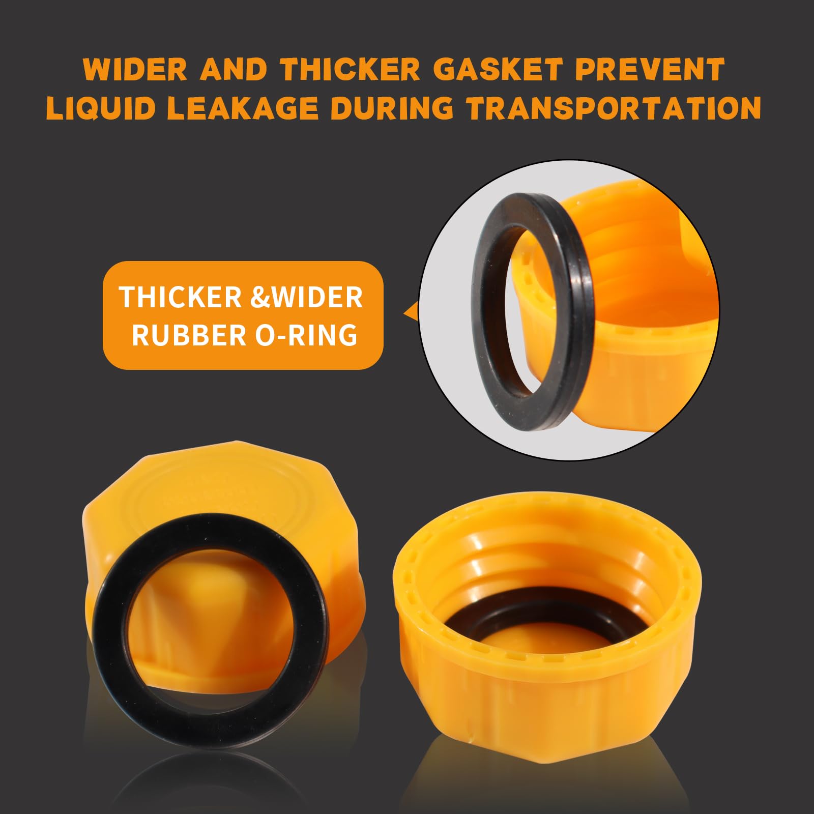 Mapleza Gas Can Cap For Universal 5 Gallon Gasoline Containers - Plastic Gas Can Caps For Improved Sealing And Transportation -