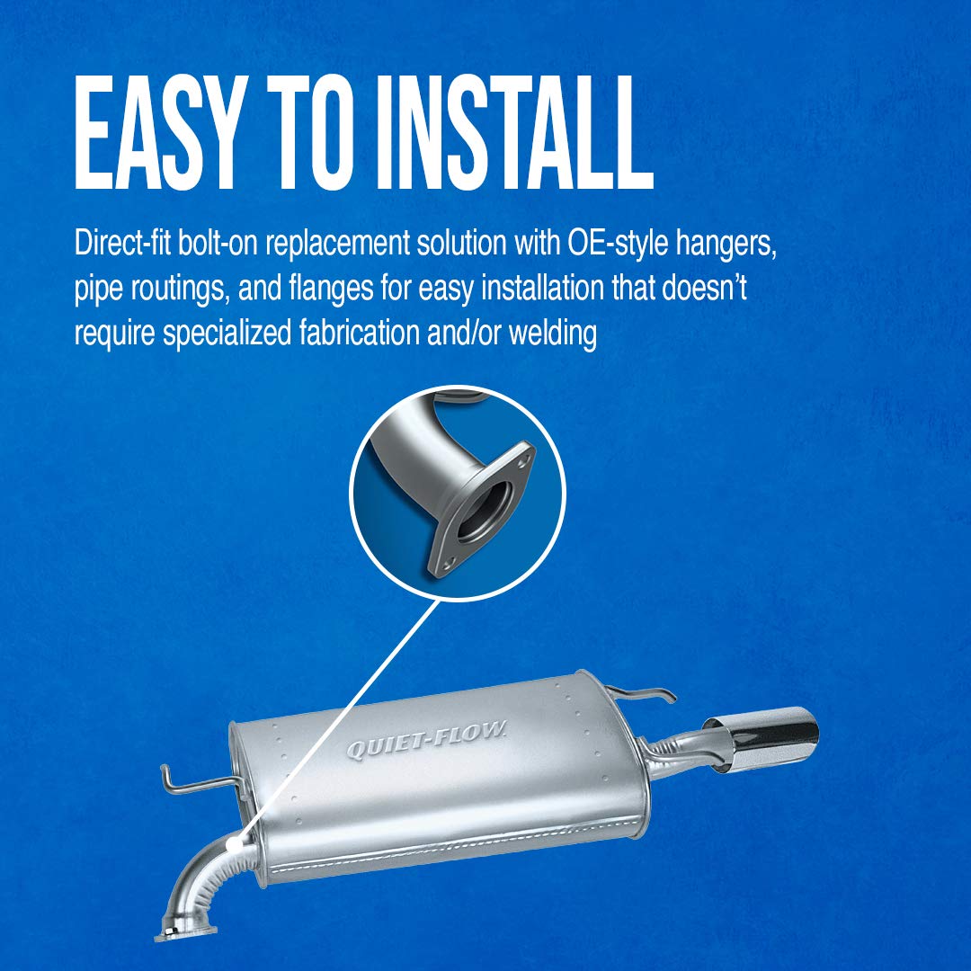 Walker Quiet-Flow 50062 Direct Fit Exhaust Muffler Assembly 2.375'' Inlet (OD) 2.25'' Outlet (OD) for Jeep Wrangler