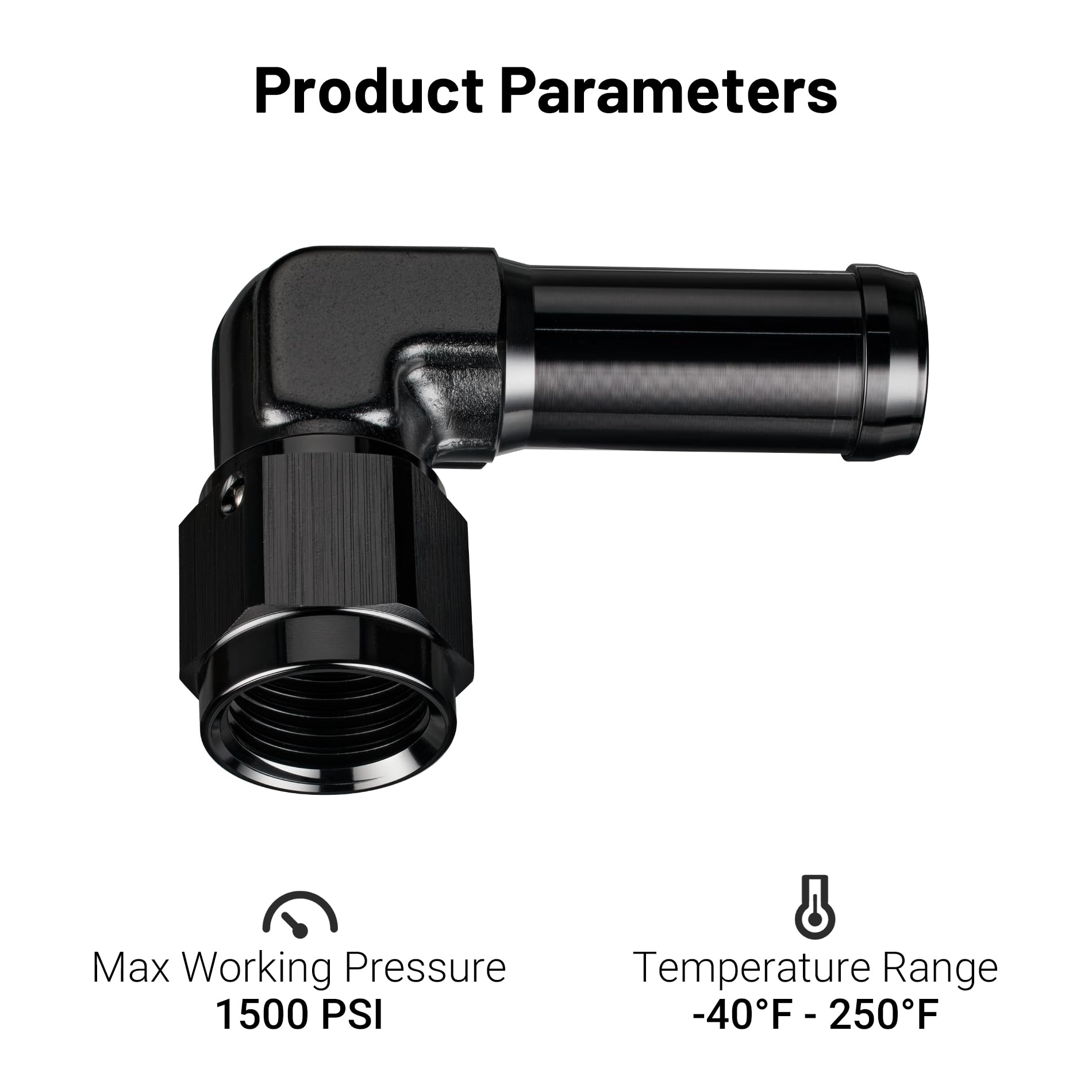 EVIL ENERGY 6AN Female to 1/2'' Barb Hose Fitting 90 Degree Swivel 2PCS