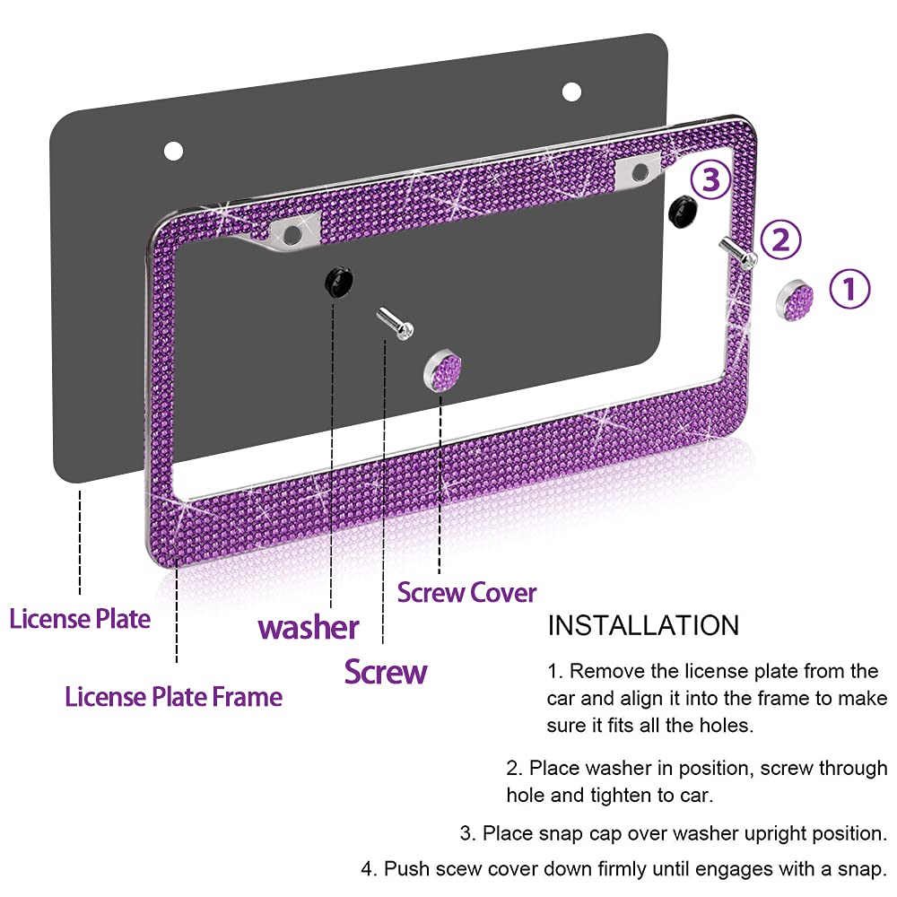 2 Pack Bling License Plate Frame