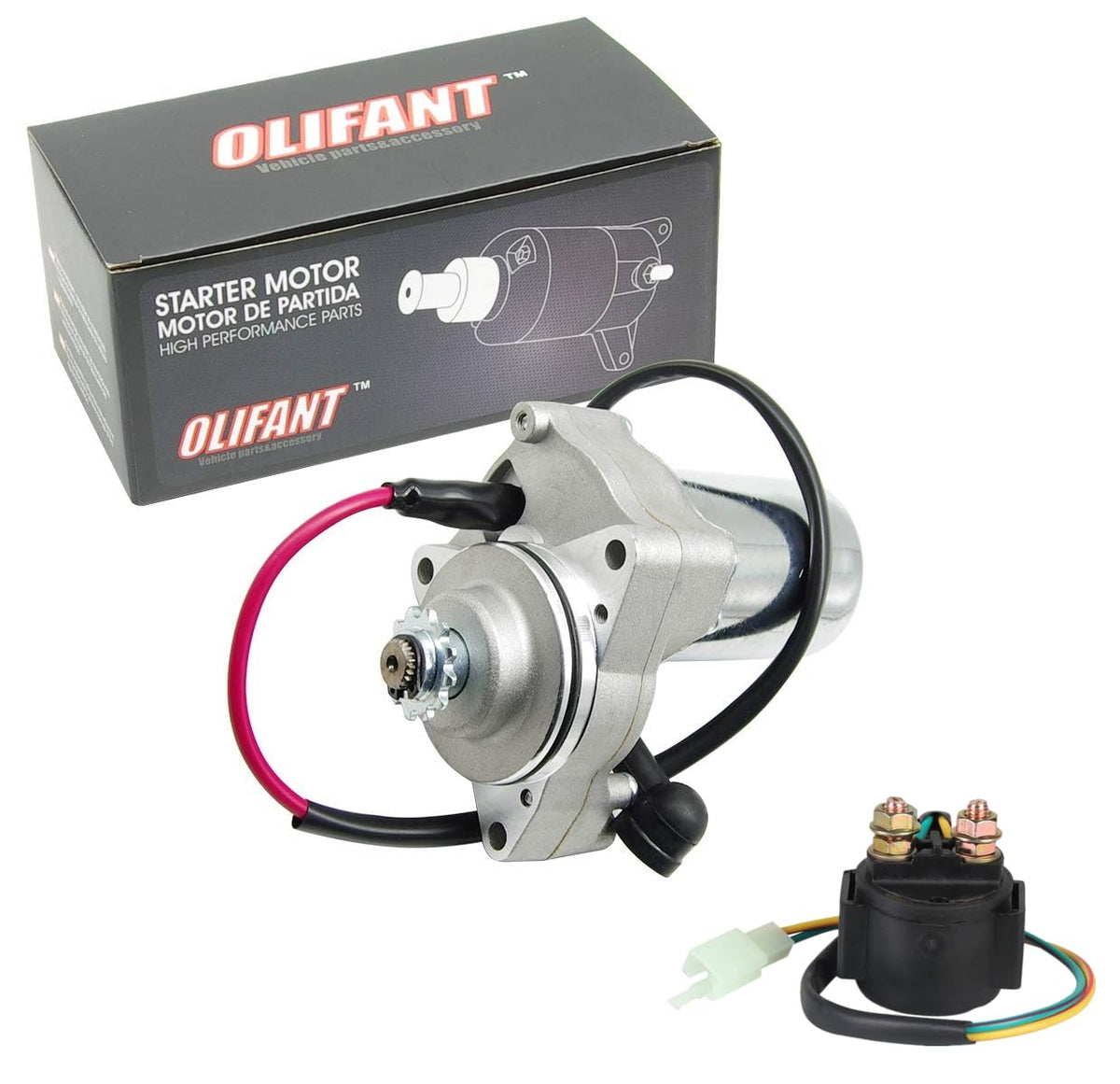 Starter Motor For 90Cc 110Cc 125Cc Chinese Atv 3 Bolt Starter With Wire For Taotao Jetmoto Roketa Sunl Coolster