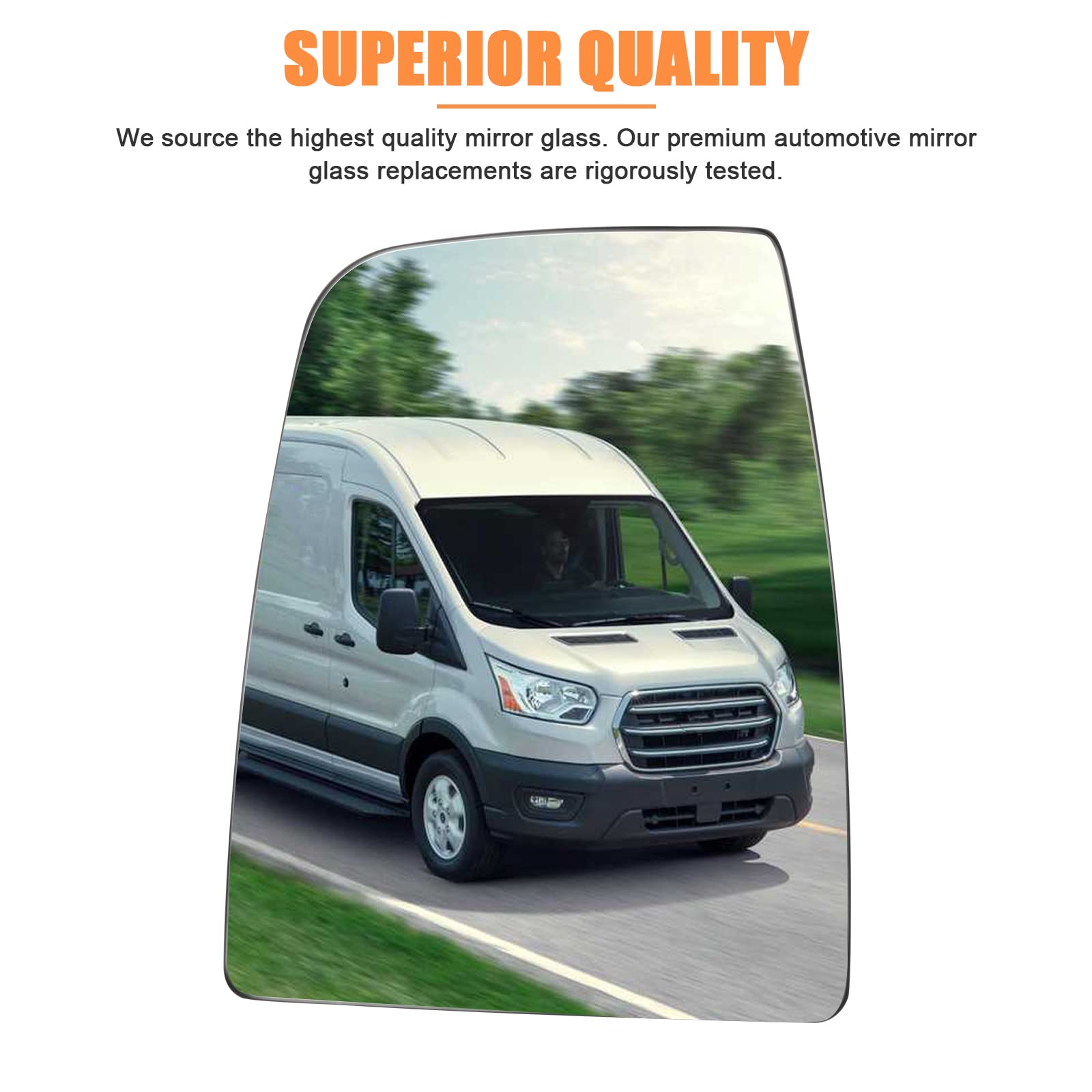 Lhcdqskcw Compatible With 2015-Up Ford Transit T150 T250 T350 Driver Left Side And Passenger Right Side Heated Mirror Glass, Upp