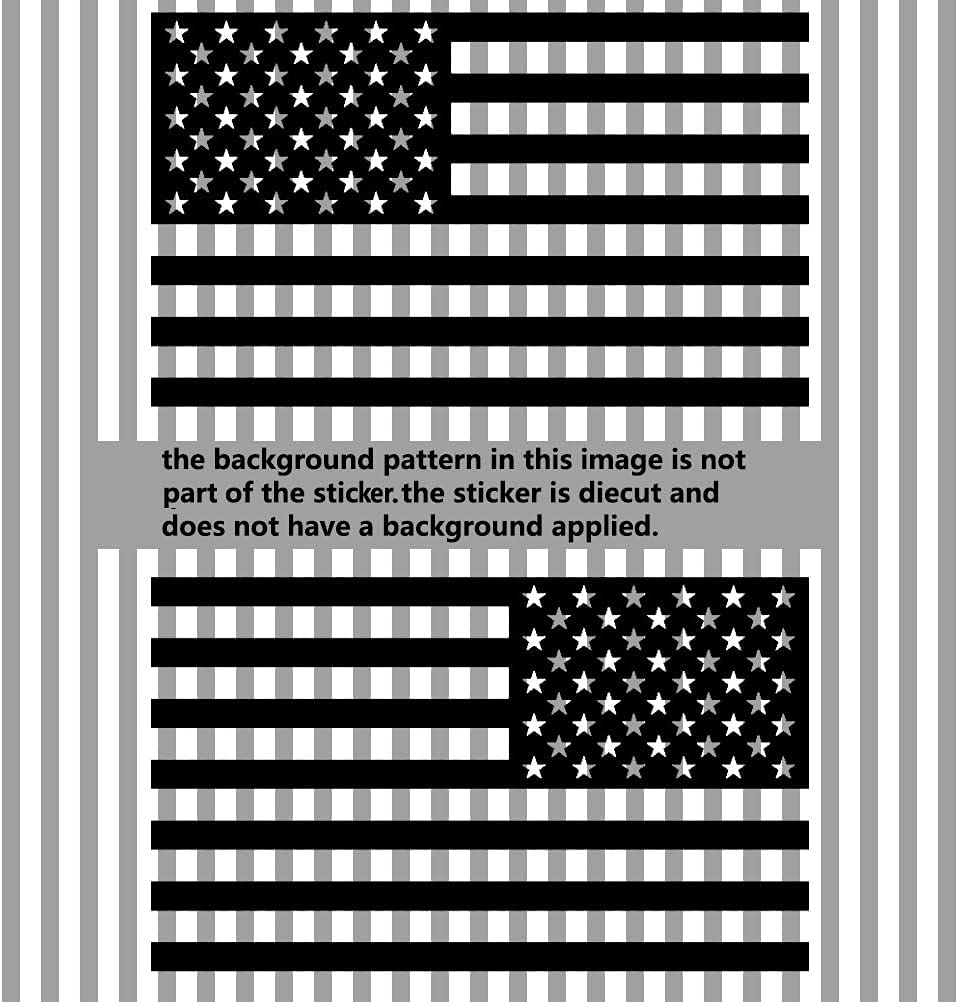 Die Cut Subdued Matte Black American Flag Sticker 3'' X 5'' Tactical Military Flag USA Decal Great for Car, Hard Hat. Car Vinyl