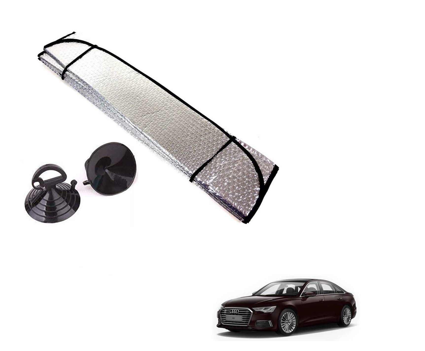 Auto Addict Car Sunshades Aluminium Foil Foldable Windshield (Front Window,Rear Window,1 pc) Sunshade for A6