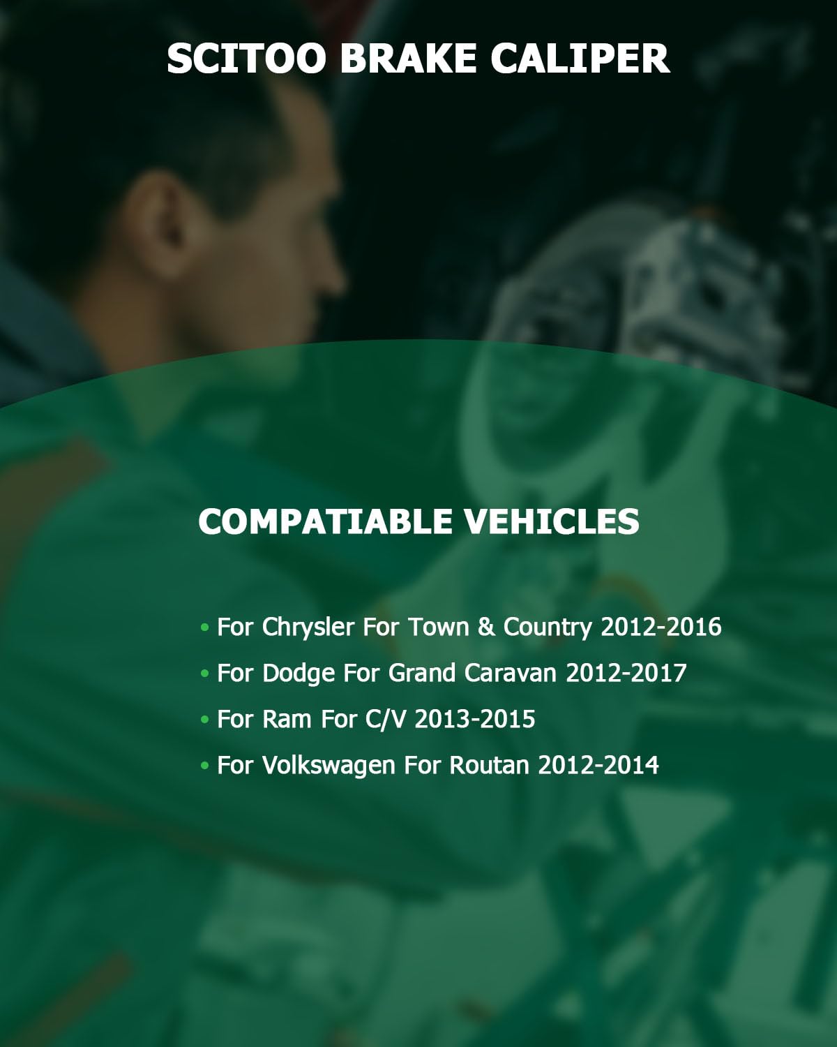 Scitoo Rear Left Brake Caliper With Bracket 18B5399 Compatible For Chrysler Town & Country 2012-2016, For Dodge Grand Caravan 20