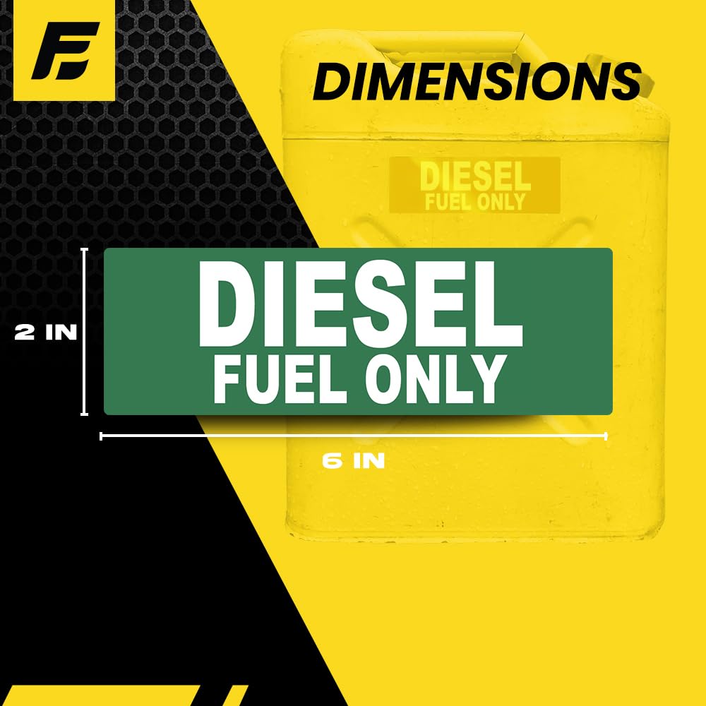 Diesel Sticker For Fuel Tank - Weatherproof Diesel Only Sticker - Fuel Labels For Storage Tanks, Trucks, Tractors, Heavy Equipme
