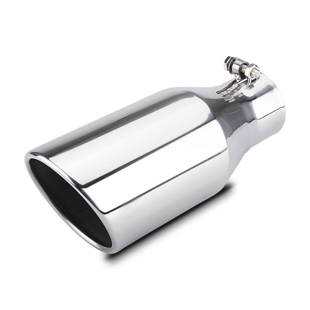 Lcgp Exhaust Tip 3 Inlet 5 Outlet 12 Overall Length, Bolt On, Stainless Steel Polished Exhaust Tail Pipe