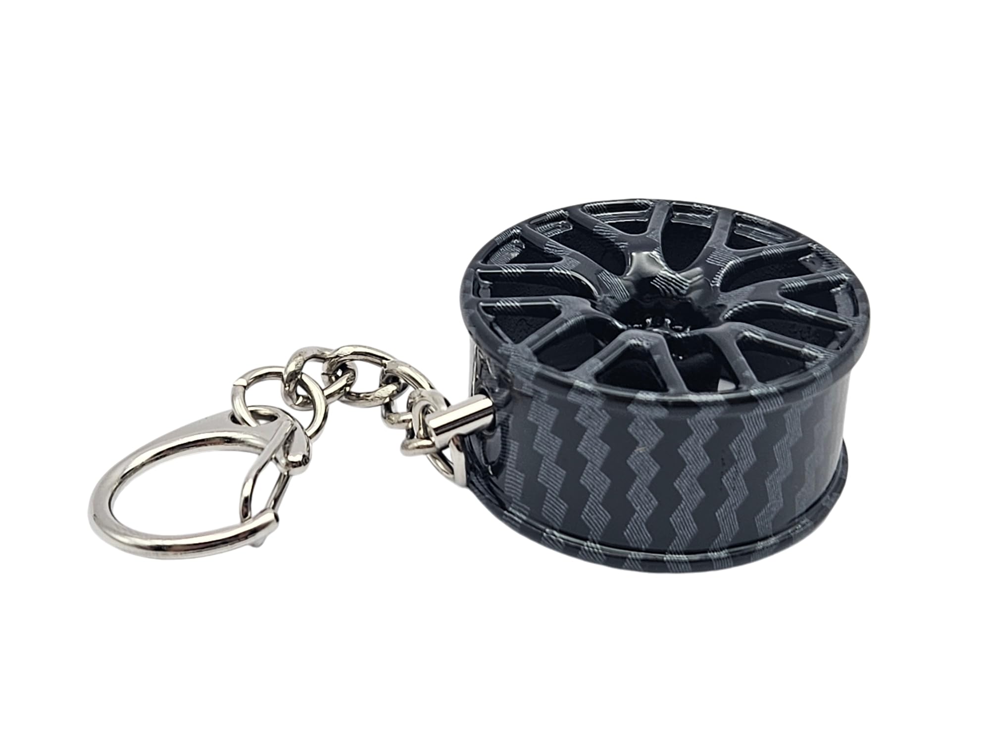 Gt//Rotors Carbon Fiber 5Pc Mini Auto Parts Keychains - Turbo, Six Speed Manual Gearbox Stick Shift, Wheel, Red Brake Rotor, Wre