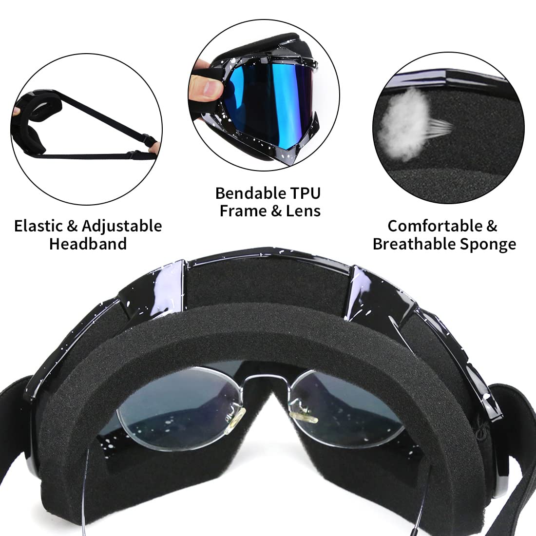 Jamiewin Atv Goggles For Dirt Bike, Motorcycle, Motocross, Utv, Mx, Offroad Riding - Anti Uv, Dustproof, Anti Fog, Racing, Skiin