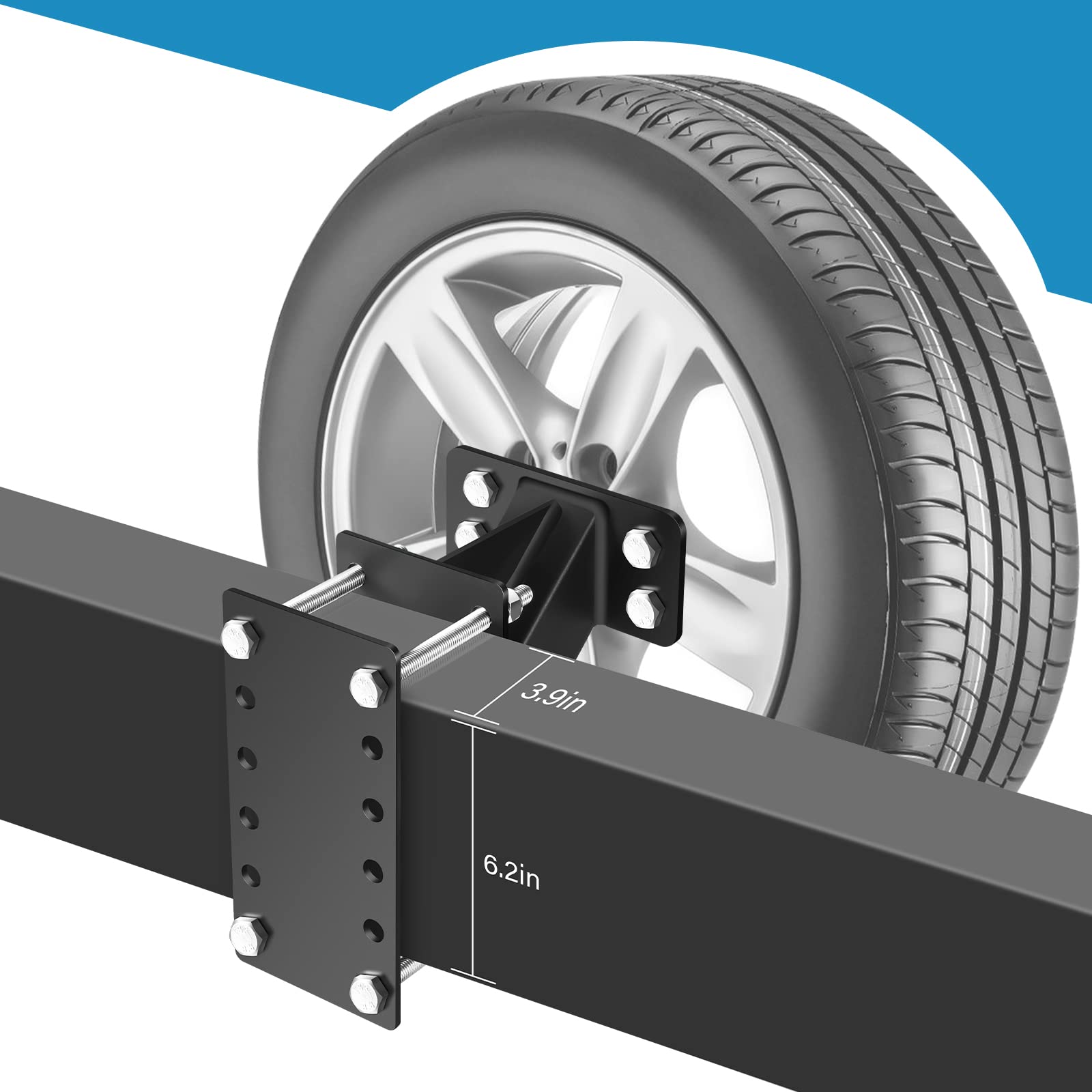 Spare Tire Carrier,Gadfish Spare Tire Mount Boat Trailer Carrier Bracket,Heavy Duty Lock Holder,Fits 4 & 5 & 6 Lugs Trailer Wheels On 4', 4.5'', 4.75'', 5'' And 5.5'' Bolt Patterns,Holds Up To 150 Lbs