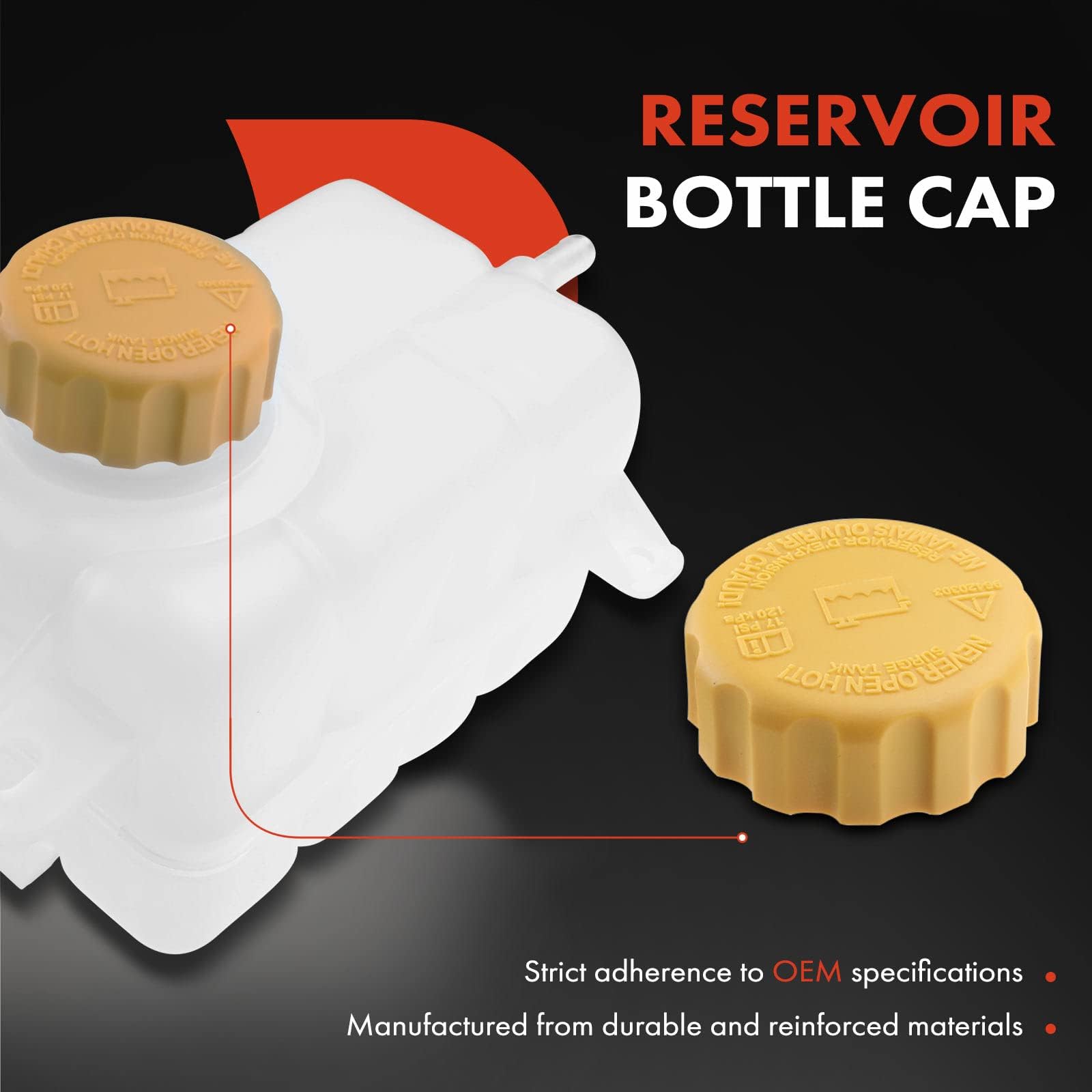 A-Premium Engine Coolant Overflow Recovery Reservoir Tank [With Cap] Compatible With Chevy Aveo Aveo5 2007-2011 & Pontiac G3 200