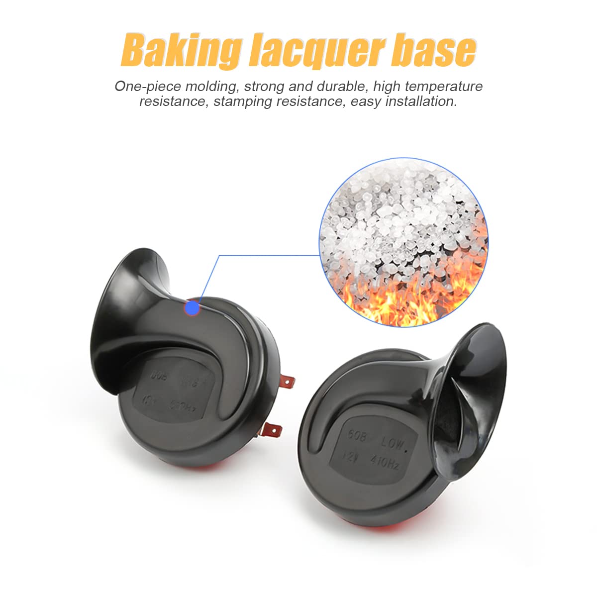 300Db Super Loud Train Horn, 2Pcs Car Air Electric Snail Double Horn, 12V Waterproof Air Horns Replacement Kit, Automotive Acces