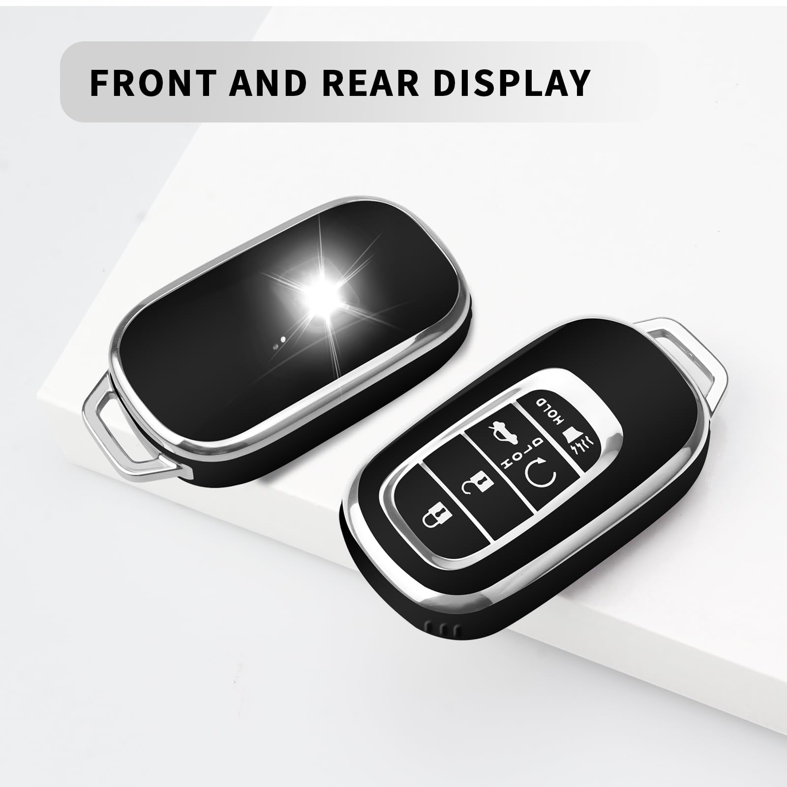 Qbuc For Honda Key Fob Cover With Keychain,Car Key Case Protector Compatible With 2022 2023 2024 Honda Accord Civic Hr-V Cr-V Pi