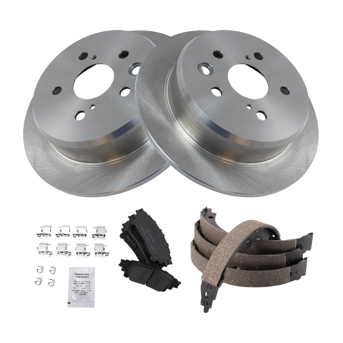 Trq Rear Ceramic Brake Pad & Rotor Kit Compatible With 2014-2015 Lexus Is250