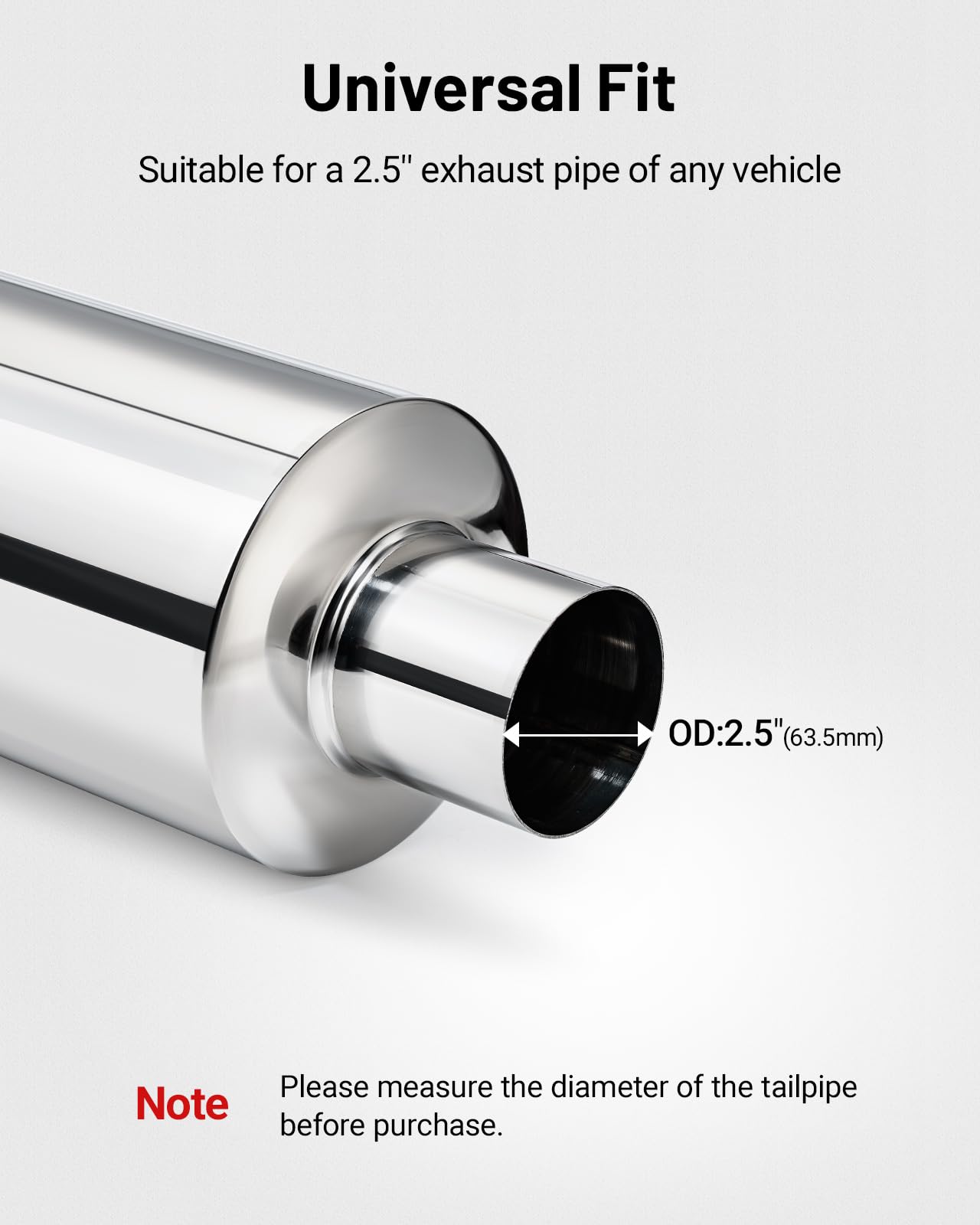 Evil Energy Exhaust Muffler,Stainless Steel Exhaust Tip,Universal 18.5 '' Length (Non Burnt,2.5 '' Inlet 4 '' Outlet)