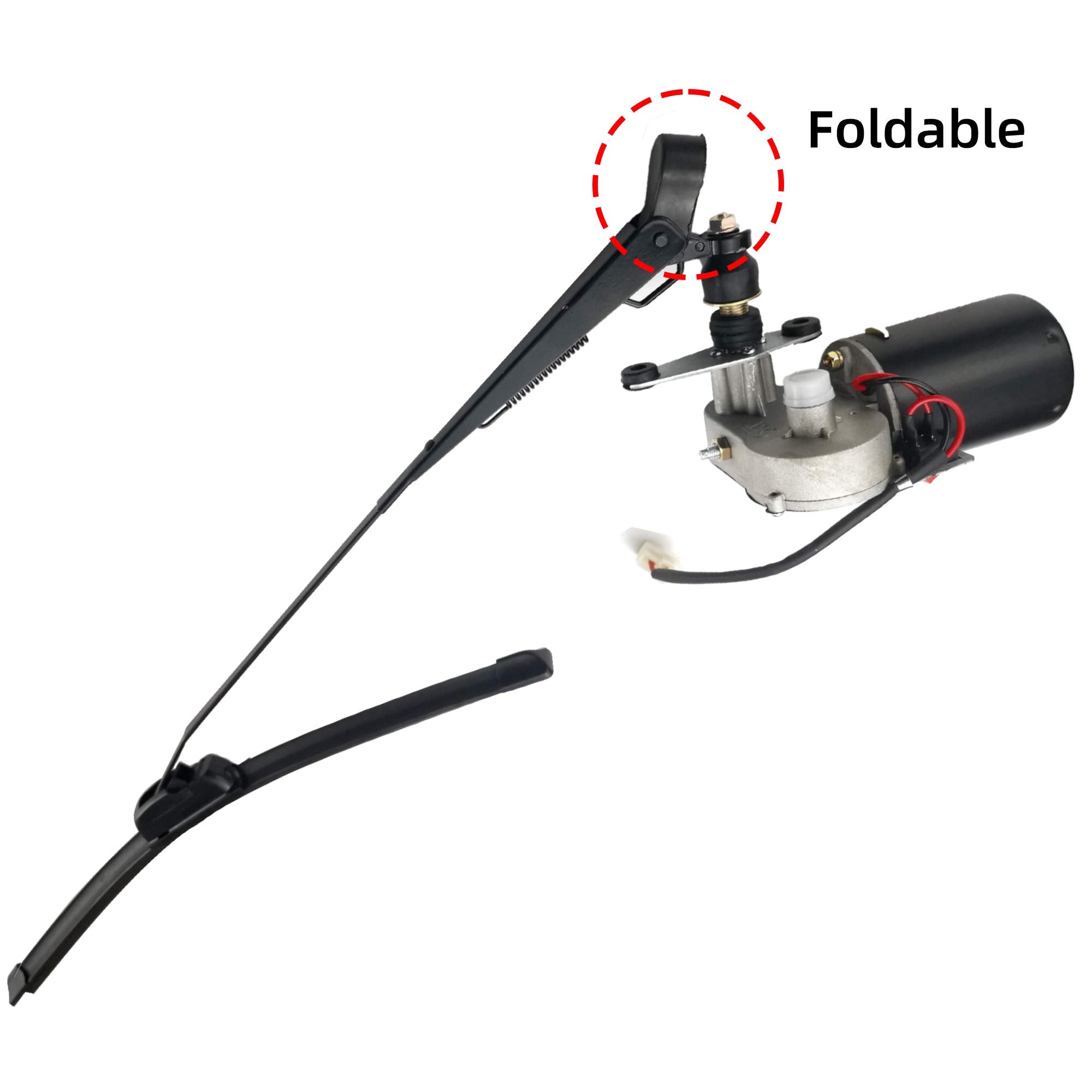 Electric Utv Windshield Wiper Kit, 12V Electric Motor, Universal Power Wiper Kit (90° Wipe Sweep) With Washer Pump Kit For Polaris Ranger Rzr 800/900/1000, Can Am Commander, Honda Pioneer, Kawasaki