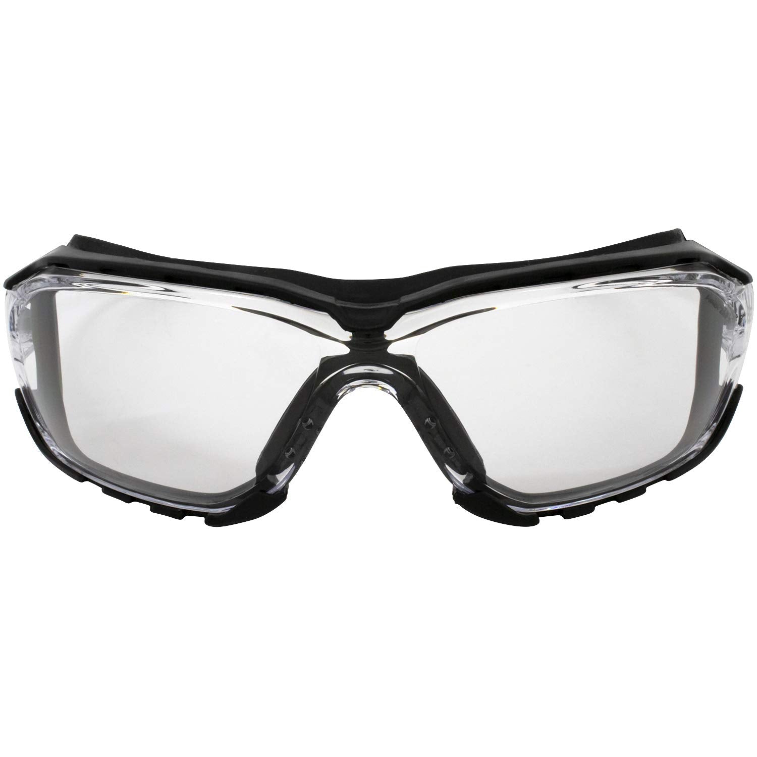 Birdz Eyewear Gasket Safety Padded Motorcycle Sport Sunglasses Black Frame With Clear Lens