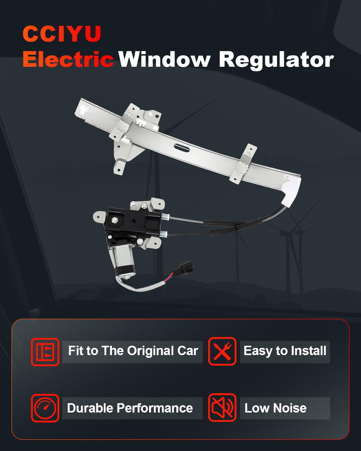 Power Window Regulator with Motor Assembly Front Left Drivers Side Replacement Replacement fit for 1997-2005 for Buick Century 1