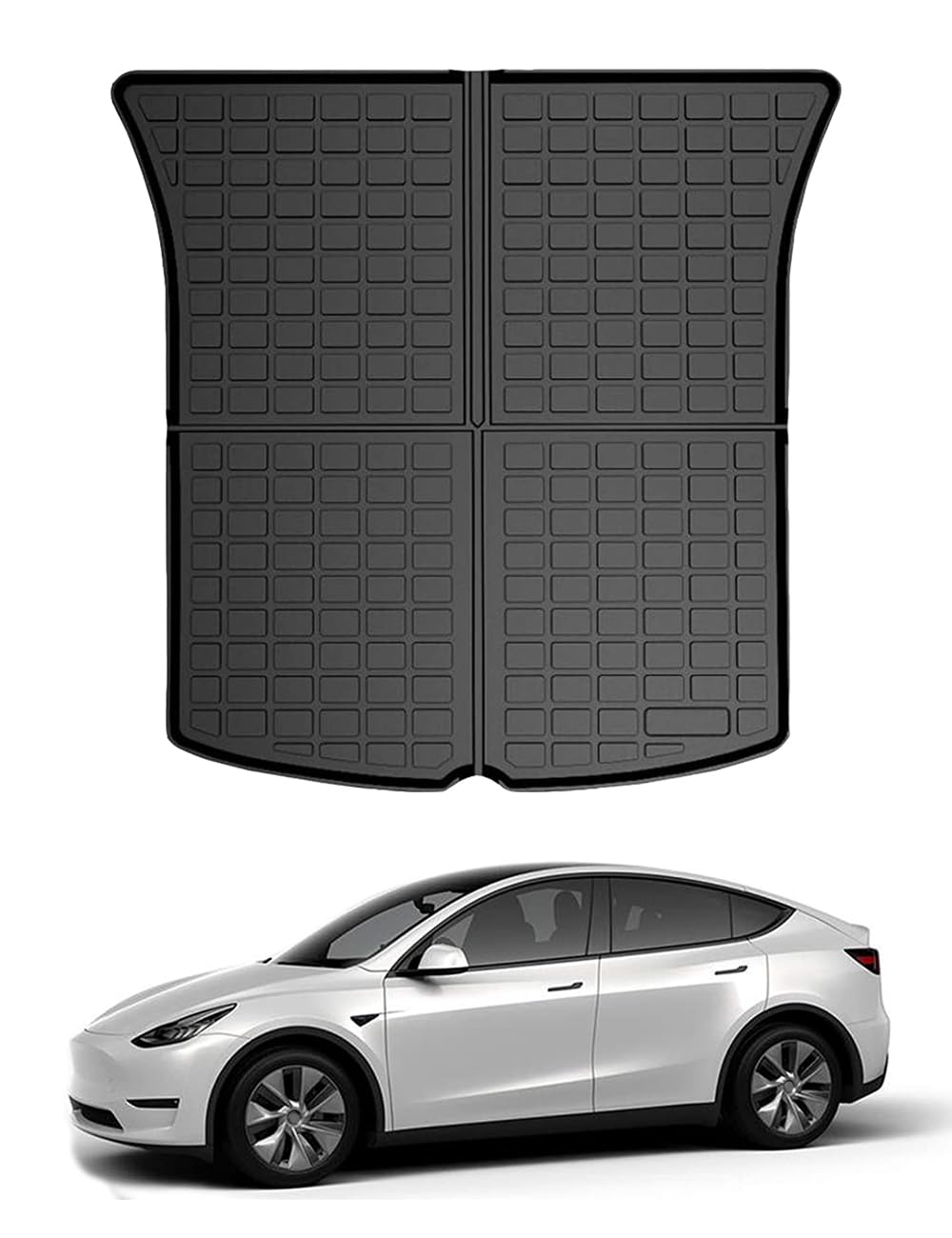 All Weather Rear Cargo Liners Trunk Tray Mats Protector Custom Compatible with 2020-2023 2024 2025 Model Y 5-Seats(Not for Junip