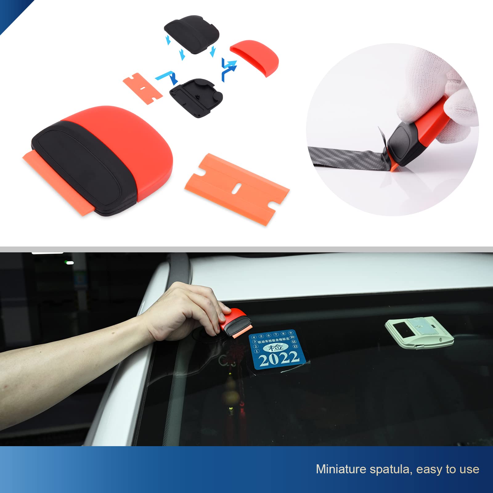 Ehdis Window Tint Tools Vinyl Wrap Tool Kit With Vinyl Squeegee,Vinyl Wrap Stick,Wrapping Paper Cutter, Utility Knife And Blades