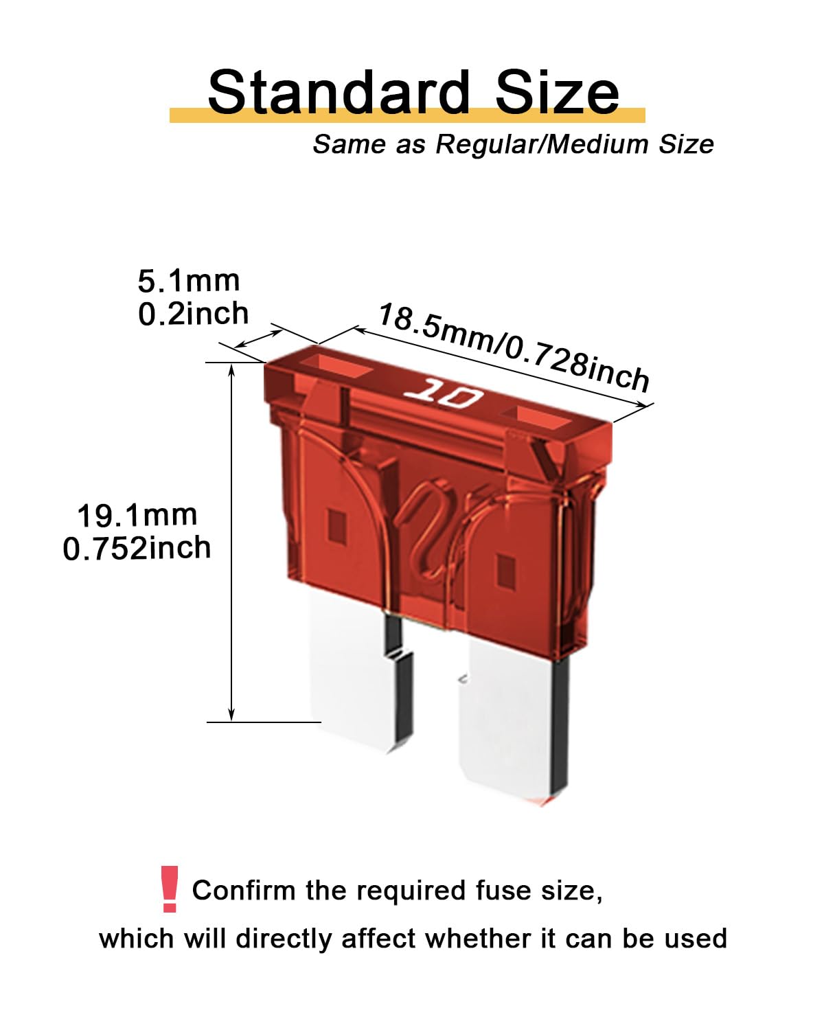 Riseuvo 50Pcs 10A Standard Car Fuses - 10 Amp Automotive Fuses(Ato/Apr/Ats), 32V (12/24V) Blade Fuse For Rv/Truck/Suv