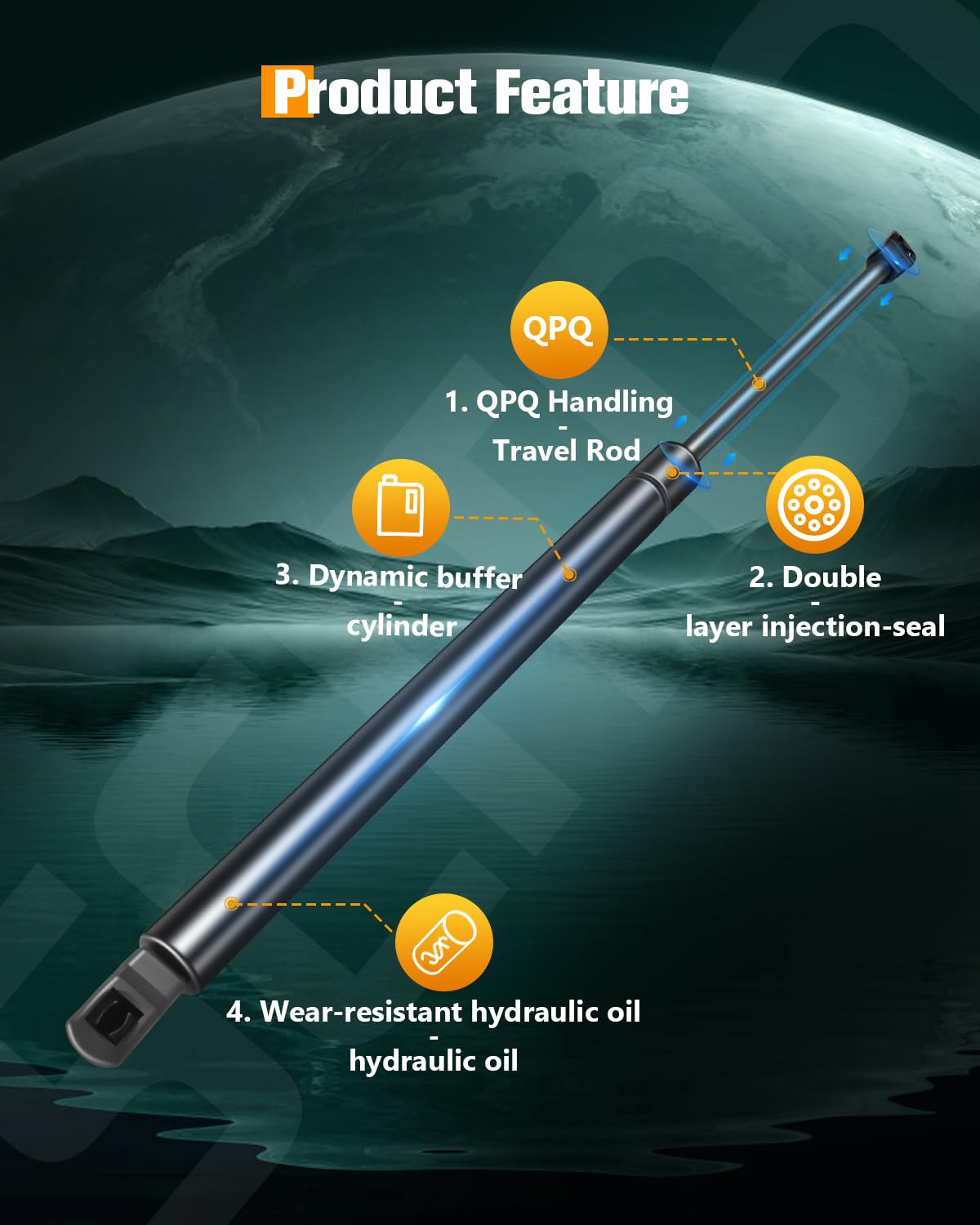 Scitoo 6116 2Pcs Lift Supports 19.77'' Fit For Cadillac For Srx 2004-2009 Shock Struts Liftgate