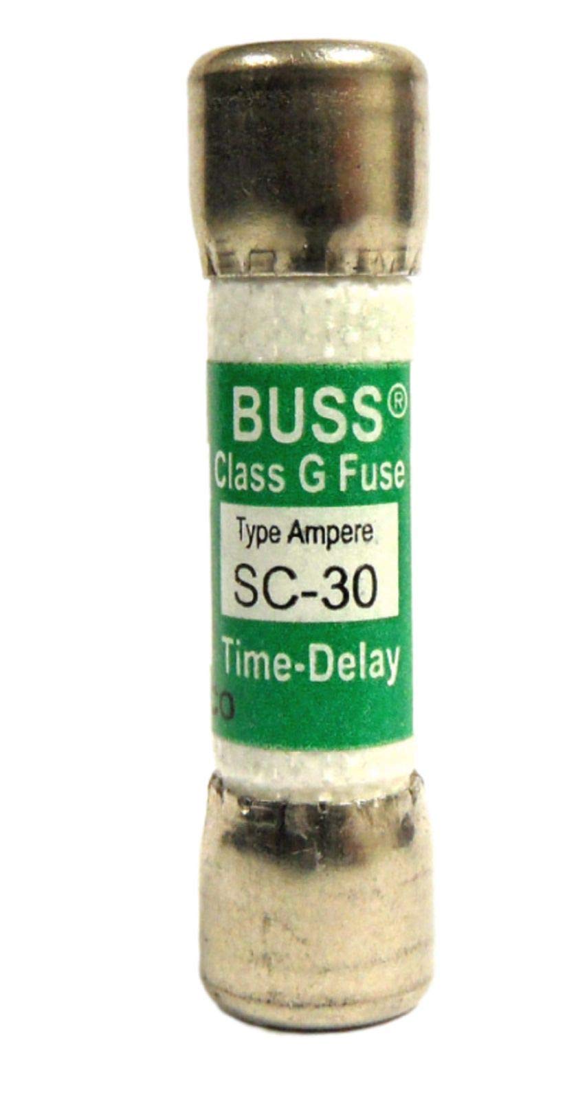 Sc30 Cooper Bussmann 30 Amp Fuse 480V Cartridge, Time-Delay, Class G, Current Limiting, 30A Sc-30, 100K Ir