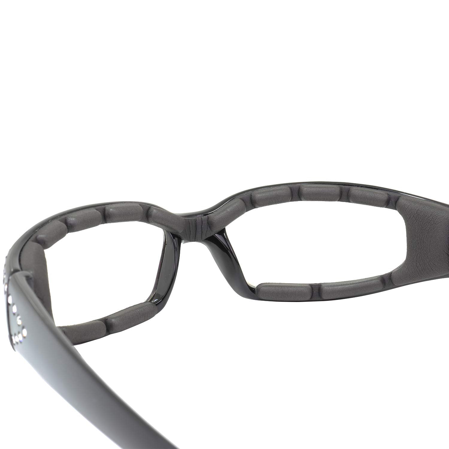 Global Vision 2 Pairs Of Marilyn-3 Women'S Ladies Padded Motorcycle Sunglasses Bling Black Studded Frames With Clear & Smoke Lenses