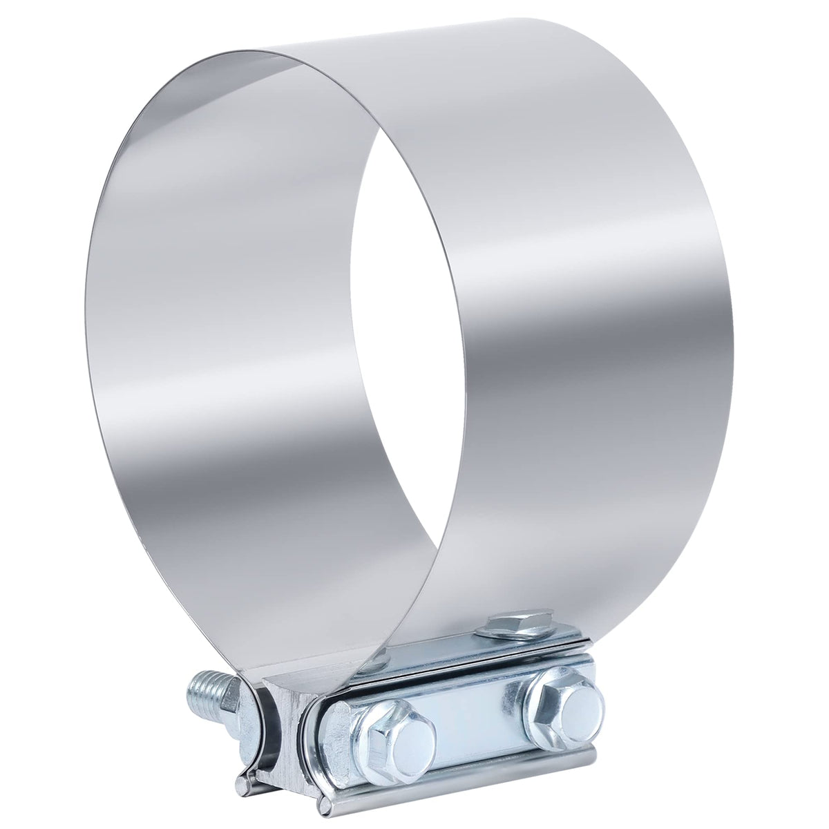 Vitonsbay 6.0 Inch Exhaust Clamp,6 Inch Butt Joint Exhaust Muffler Pipe Band Clamp Sleeve Coupler 304 Stainless Steel(1Pcs)