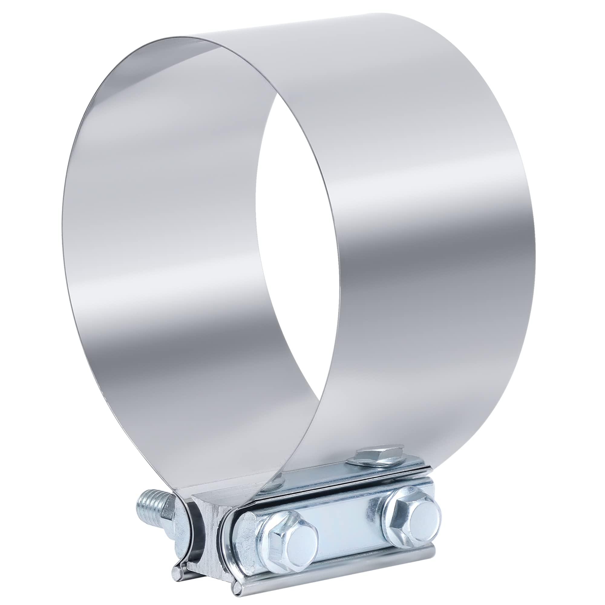 Vitonsbay 8 Inch Exhaust Clamp,8 Inch Butt Joint Exhaust Muffler Pipe Band Clamp Sleeve Coupler Stainless Steel(1Pcs)