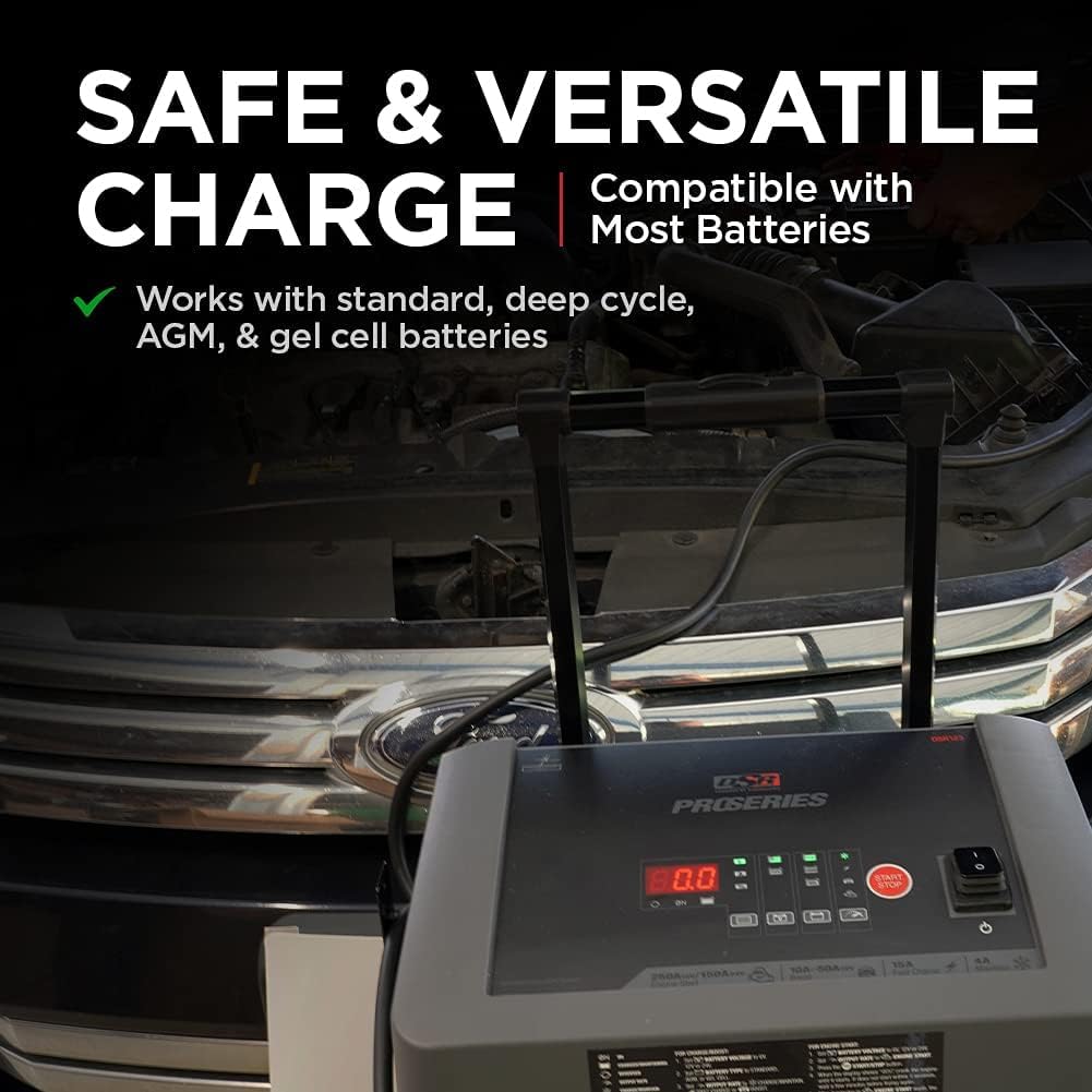 Schumacher Electric Dsr123 Proseries Car Battery Charger - 250 Peak Amps - 24V / 12V Battery Charger - Fully Automatic Engine St