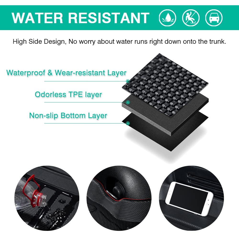 Powerty Trunk Mat For 2020-2023 2024 2025 Toyota Highlander Accessories Cargo Mats Backrest Mat Tpe All Weather Cargo Liner Heav