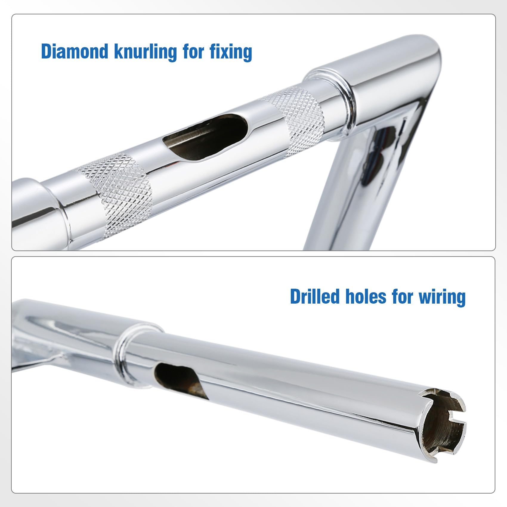 Xfmt Motorcycle Chrome 12'' Rise Ape Hangers Bar 1-1/4'' Batwing Handlebar For Harley Sportster Xl Softail Dyna Road King